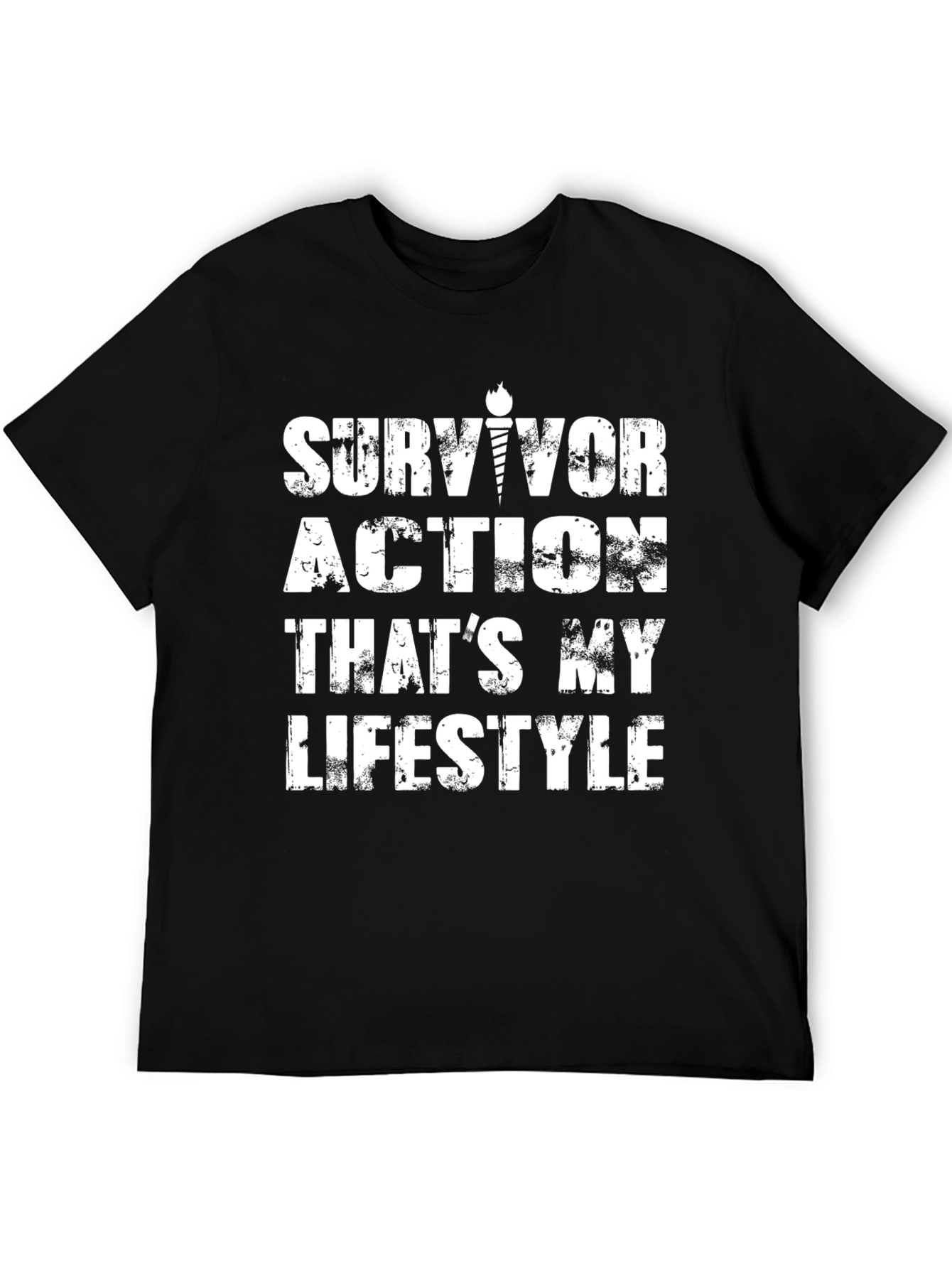 Camiseta Negra con Diseño Survivor