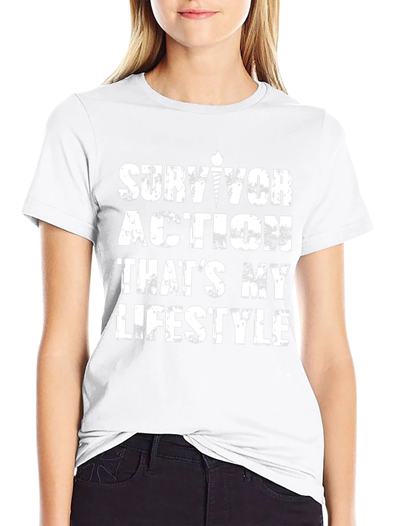 Camiseta Negra con Diseño Survivor