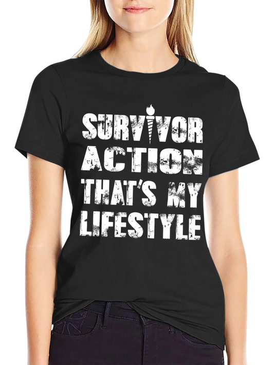 Camiseta Negra con Diseño Survivor