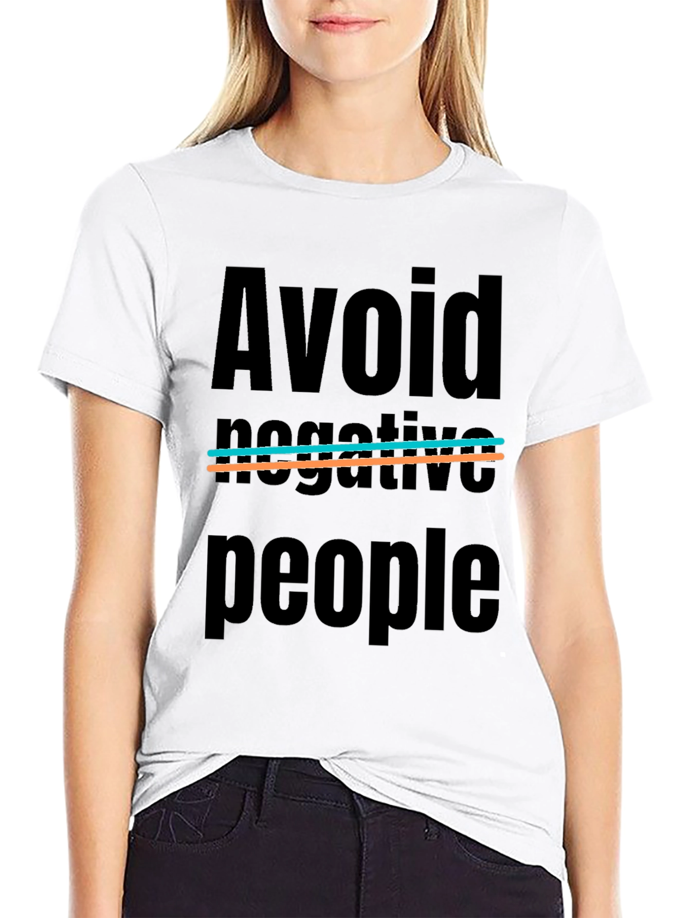 Camiseta Negra: Evita Gente Negativa