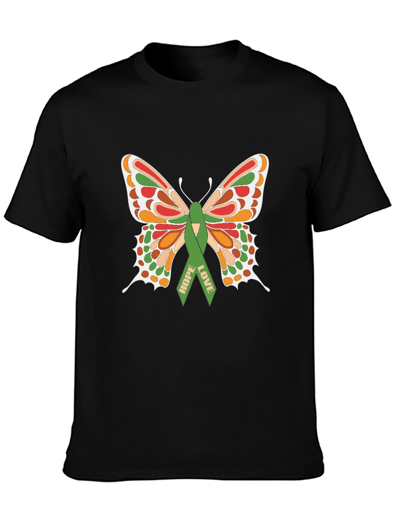 Camiseta Negra con Mariposa de Esperanza y Amor