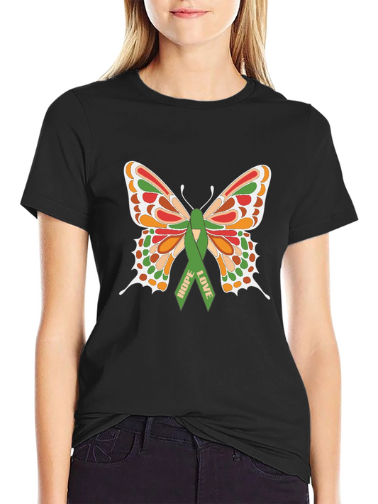 Camiseta Negra con Mariposa de Esperanza y Amor