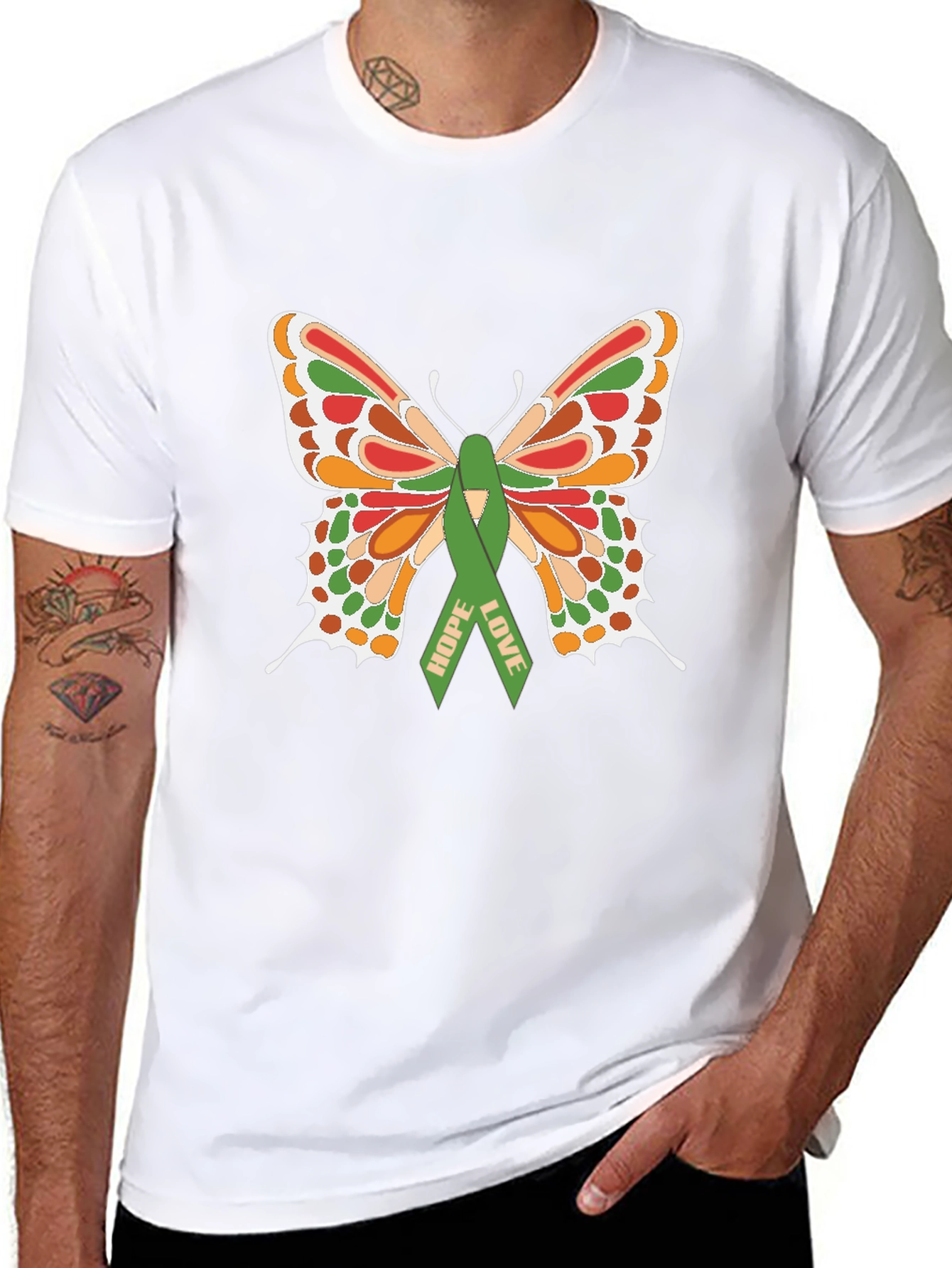 Camiseta Negra con Mariposa de Esperanza y Amor