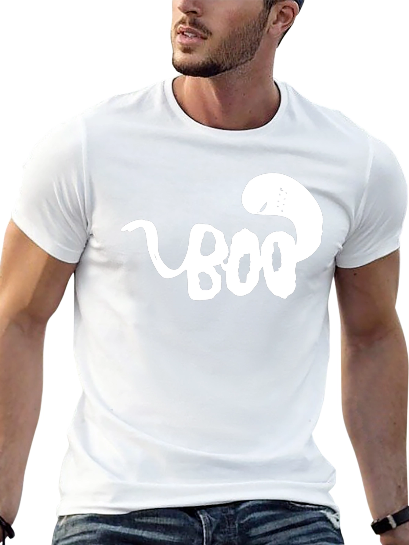 Camiseta Negra BOO Fantasma Divertida