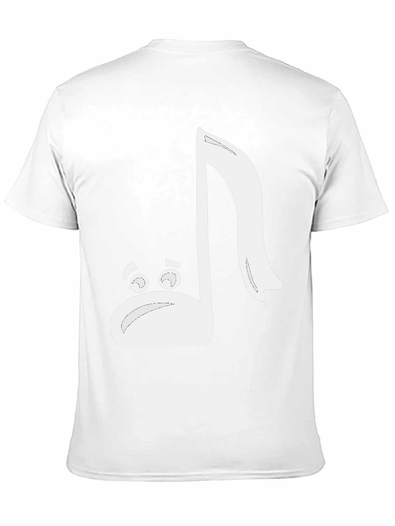 Camiseta Negra con Diseño de Nota Musical Animada
