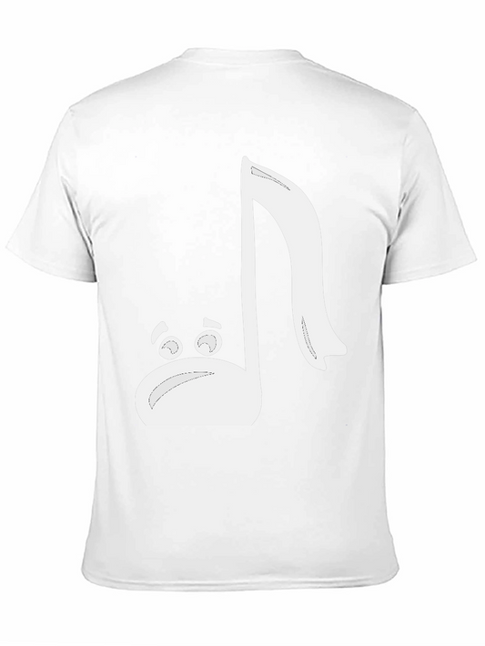 Camiseta Negra con Diseño de Nota Musical Animada