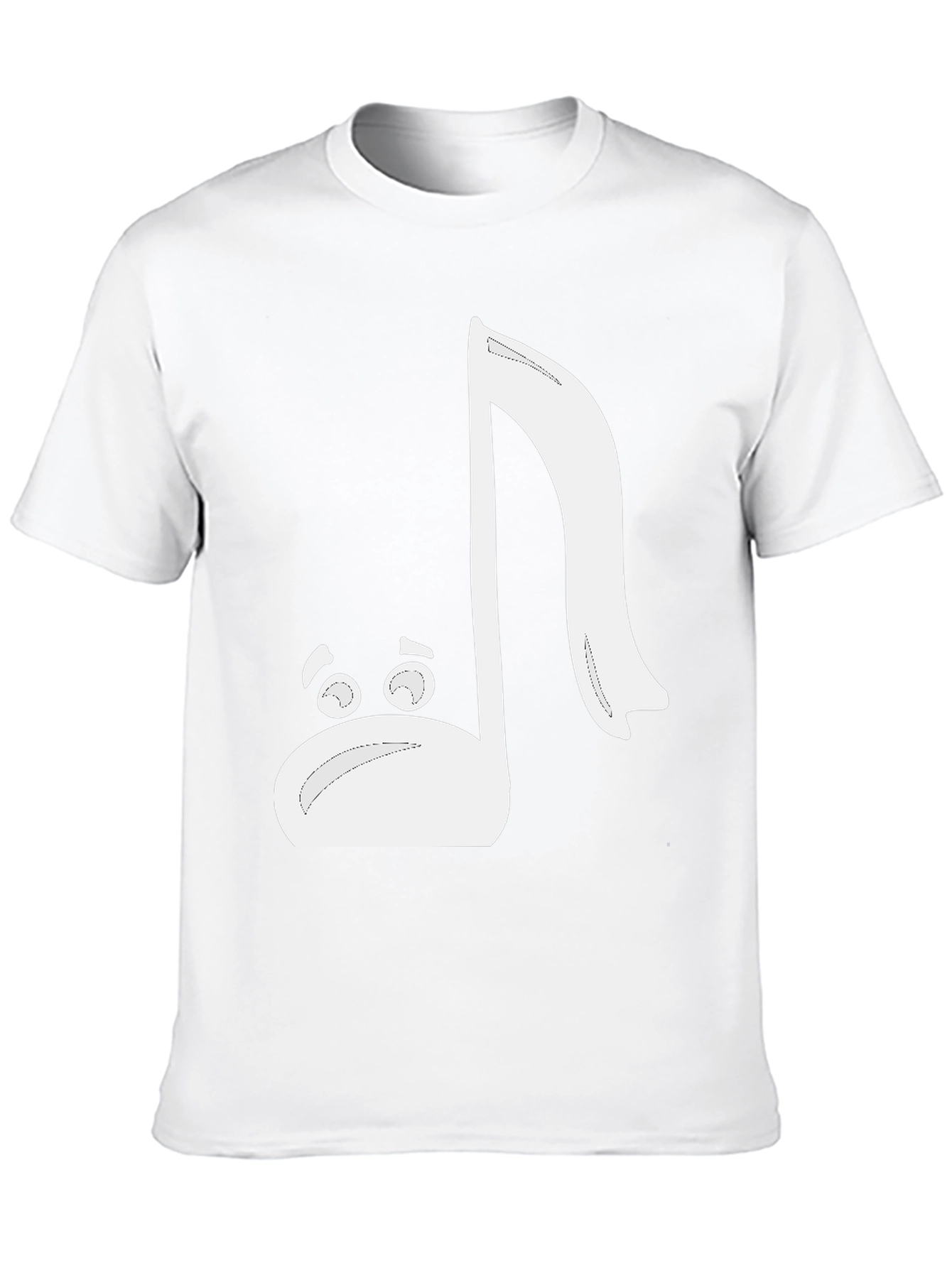 Camiseta Negra con Diseño de Nota Musical Animada