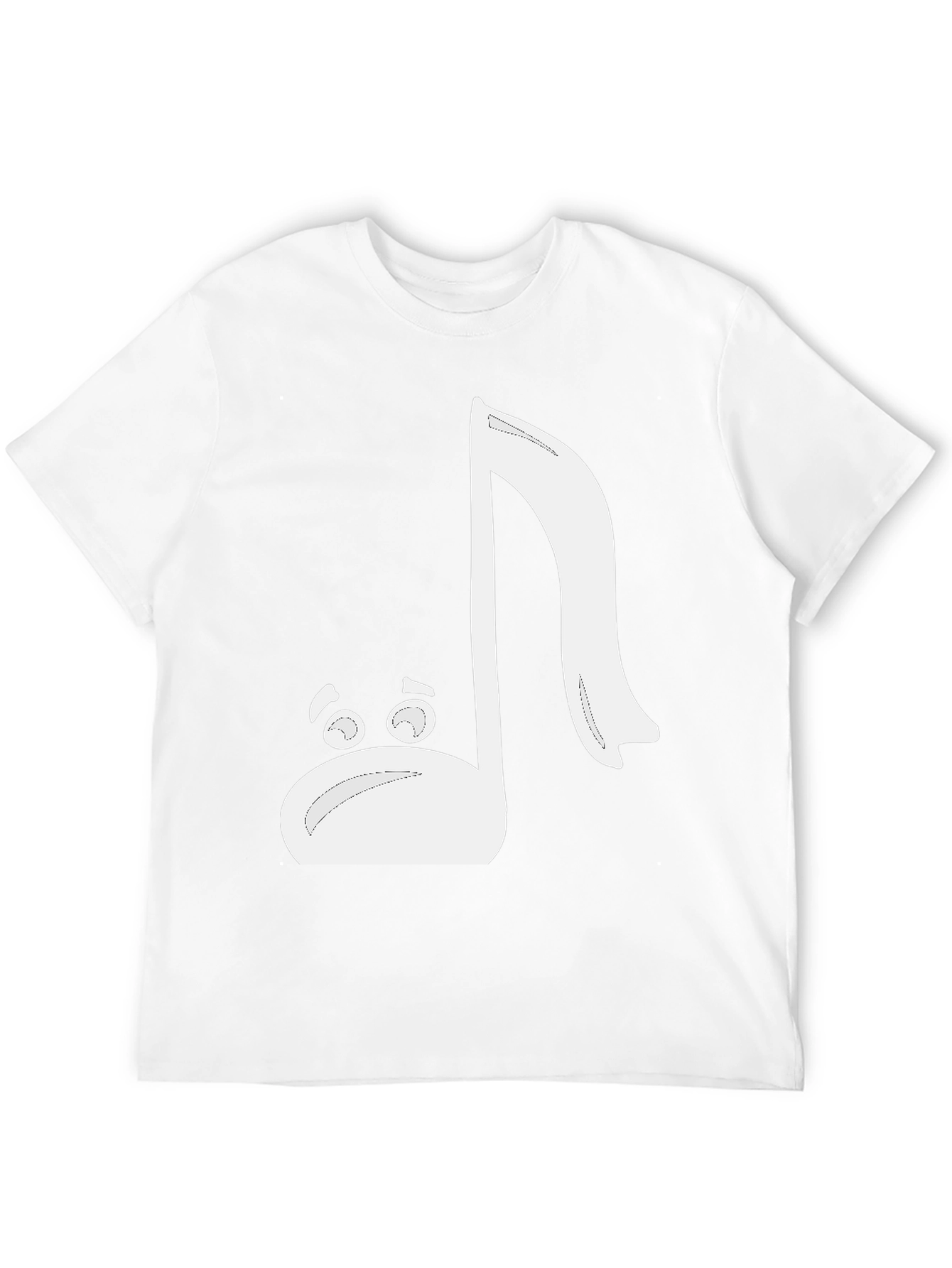 Camiseta Negra con Diseño de Nota Musical Animada