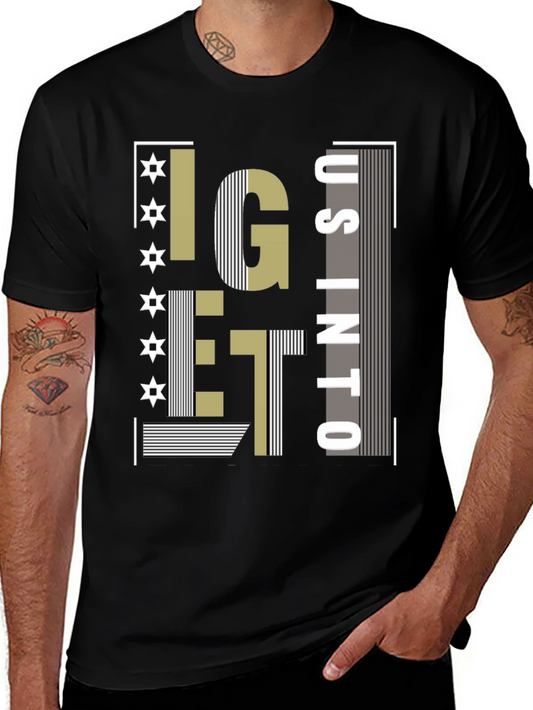 Camiseta Negra con Diseño Abstracto Moderno