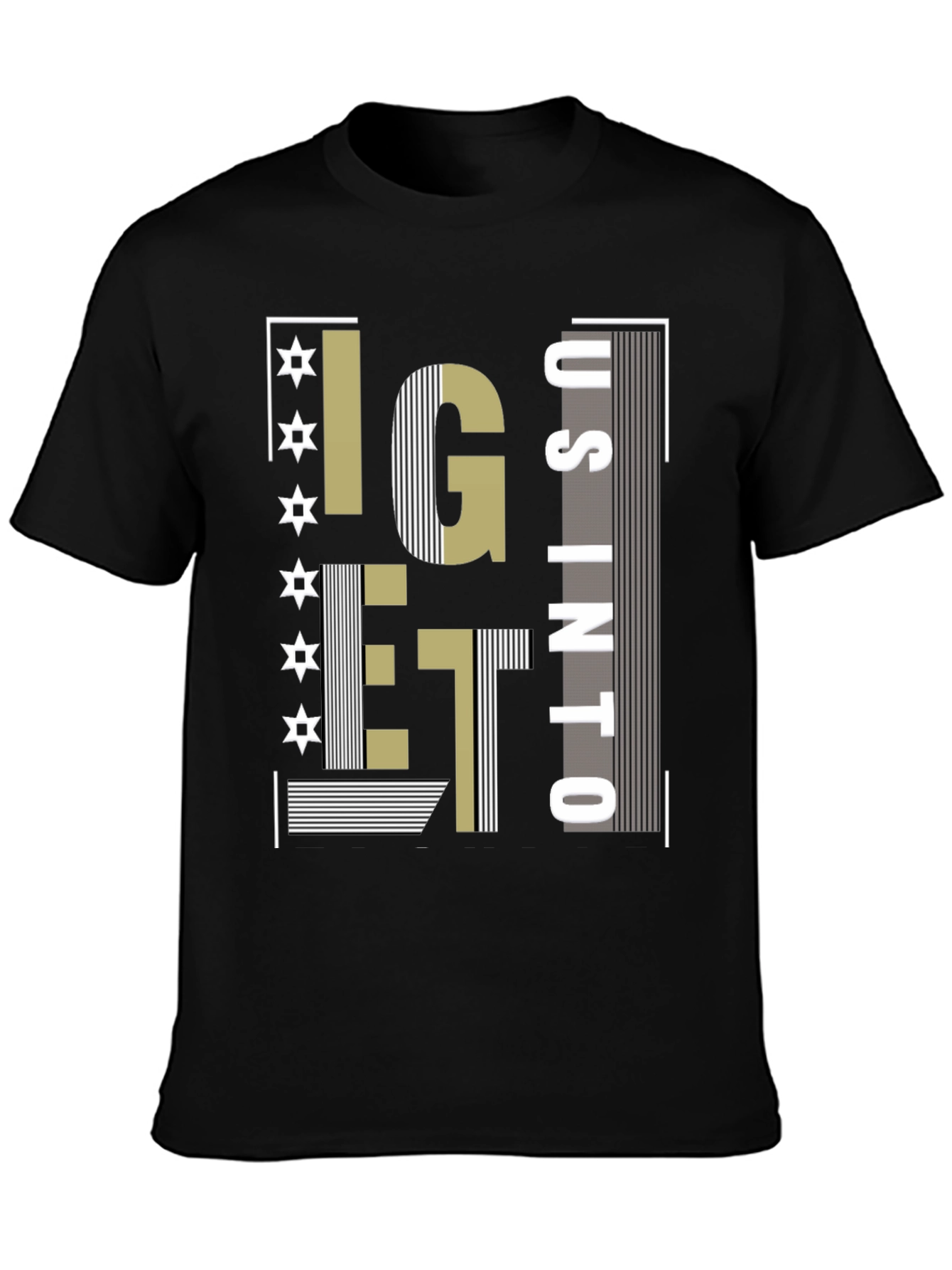 Camiseta Negra con Diseño Abstracto Moderno