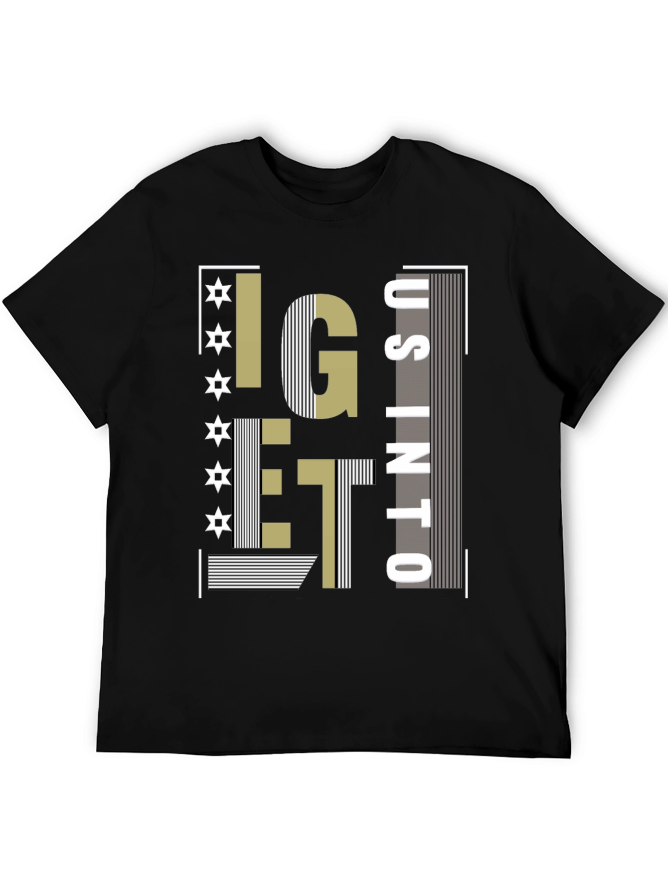 Camiseta Negra con Diseño Abstracto Moderno
