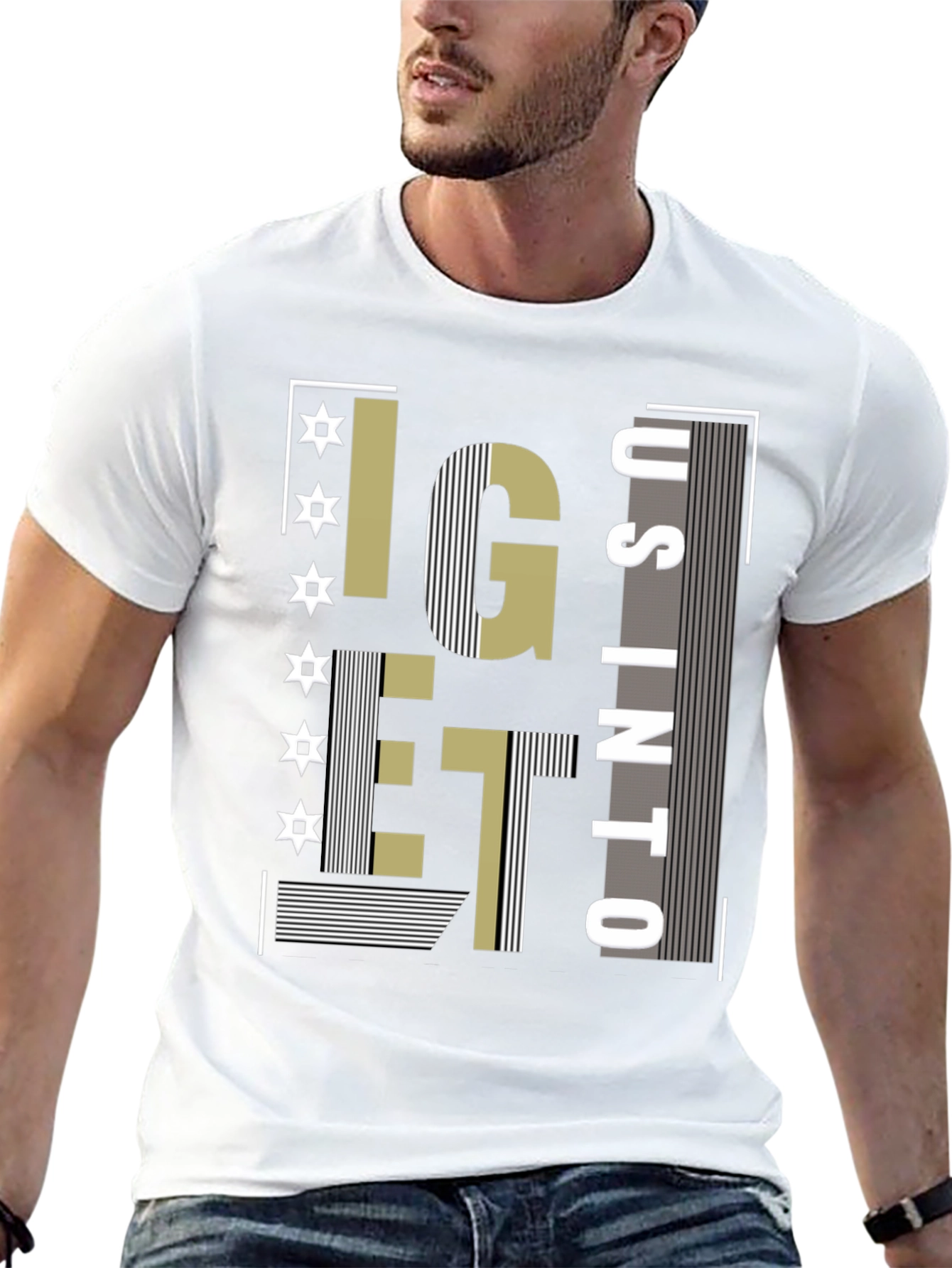 Camiseta Negra con Diseño Abstracto Moderno