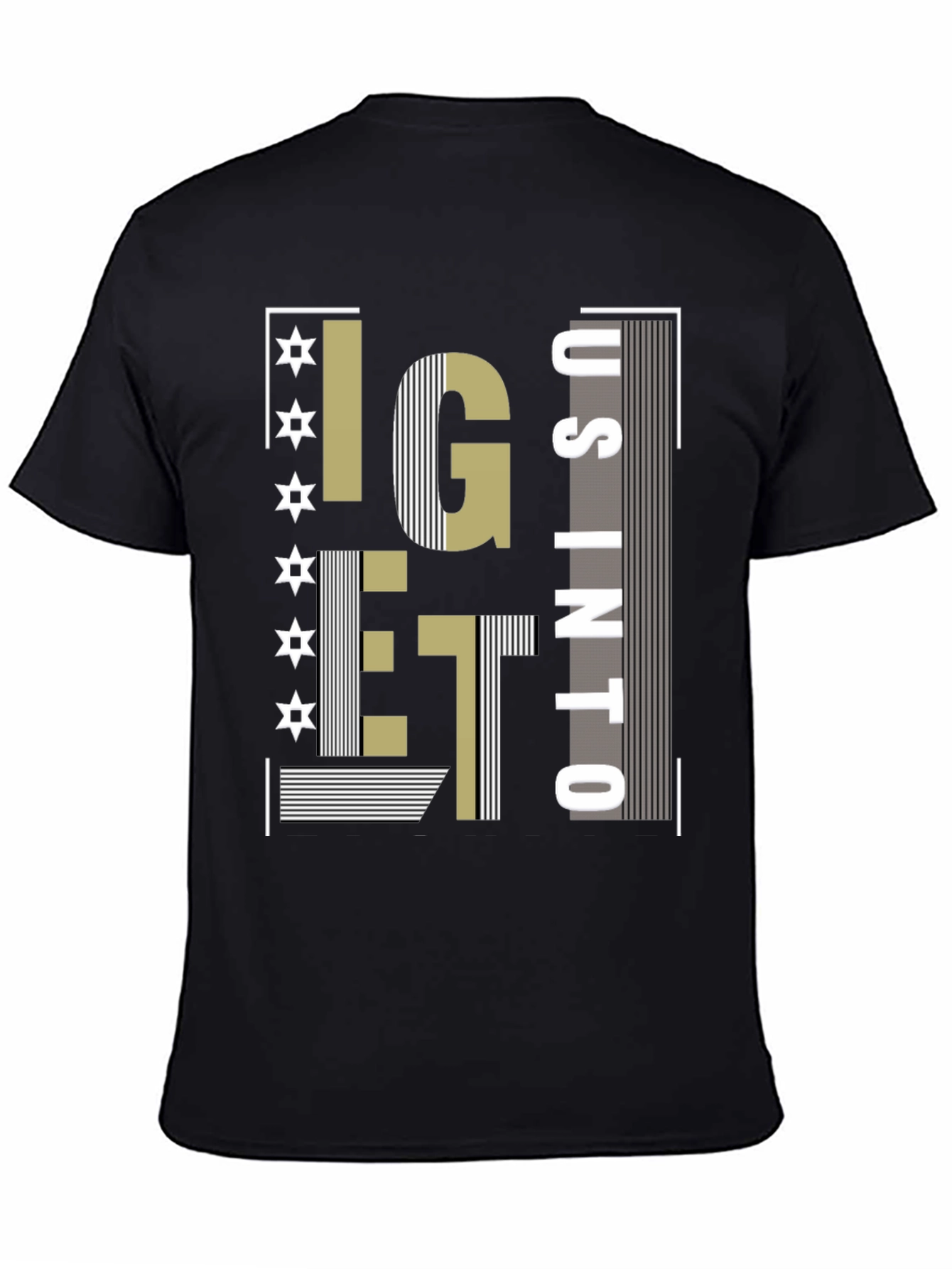 Camiseta Negra con Diseño Abstracto Moderno