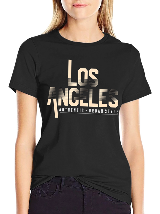 Camiseta Negra Los Ángeles Estilo Urbano