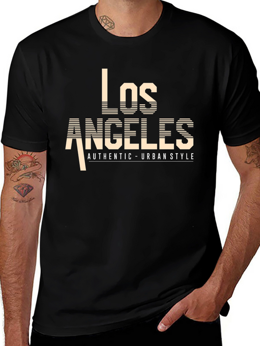 Camiseta Negra Los Ángeles Estilo Urbano