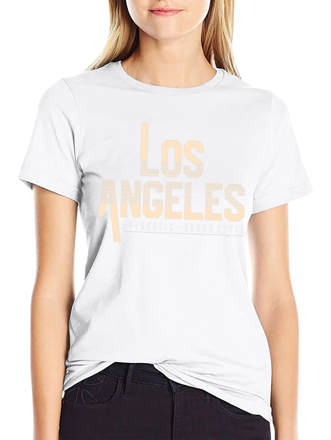 Camiseta Negra Los Ángeles Estilo Urbano