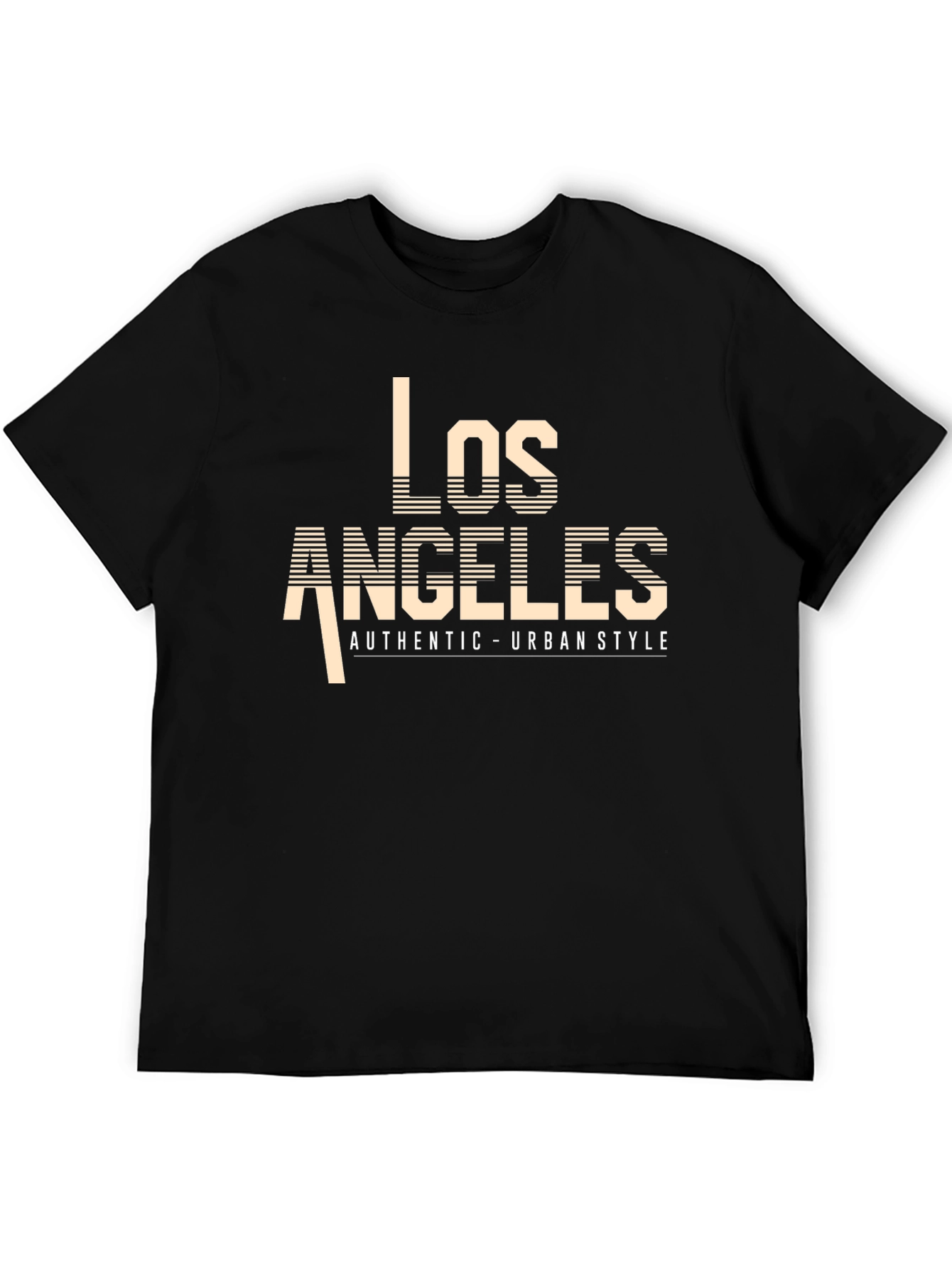Camiseta Negra Los Ángeles Estilo Urbano