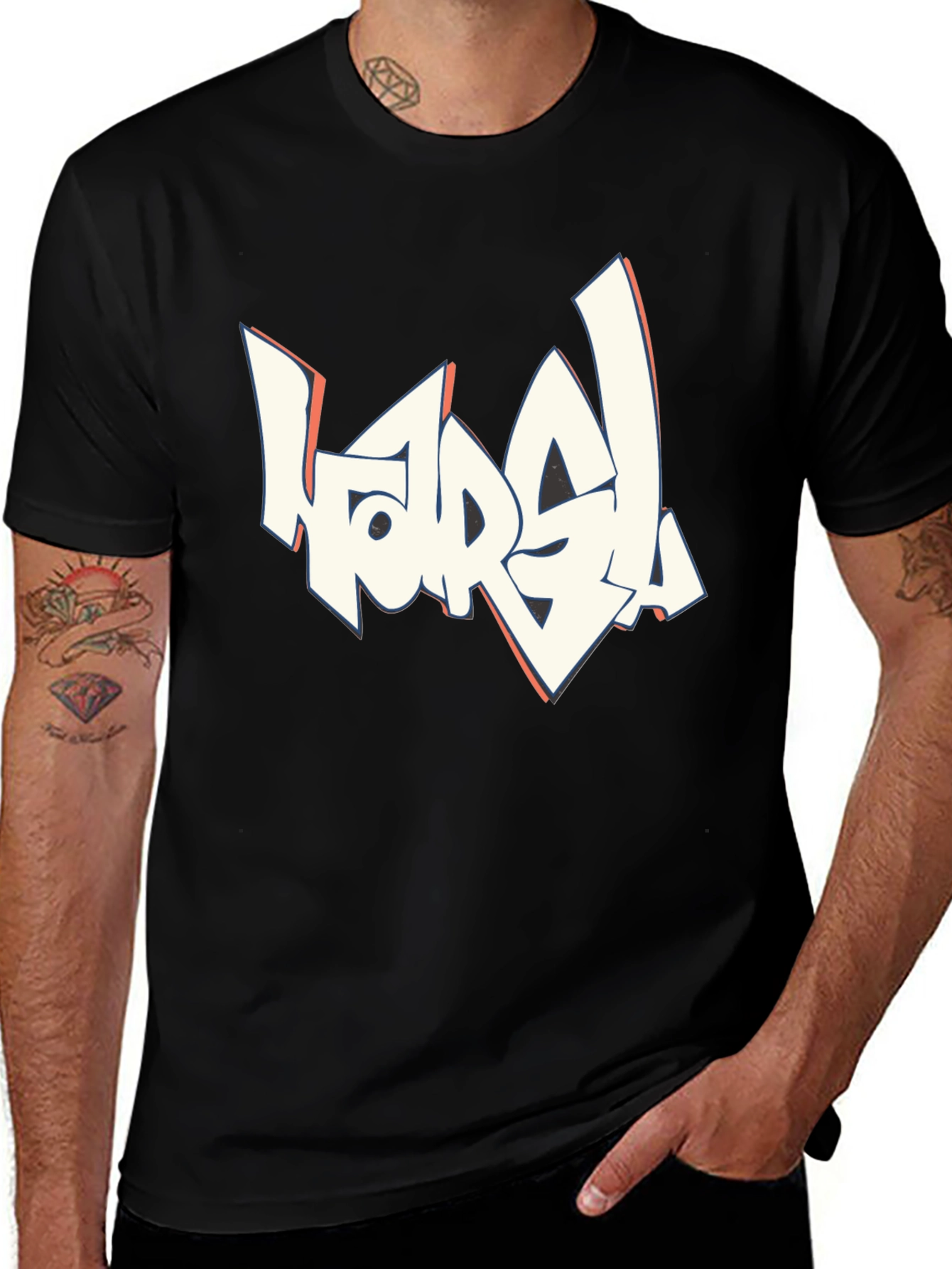 Camiseta Negra Hombre - Diseño Gráfico Urbano
