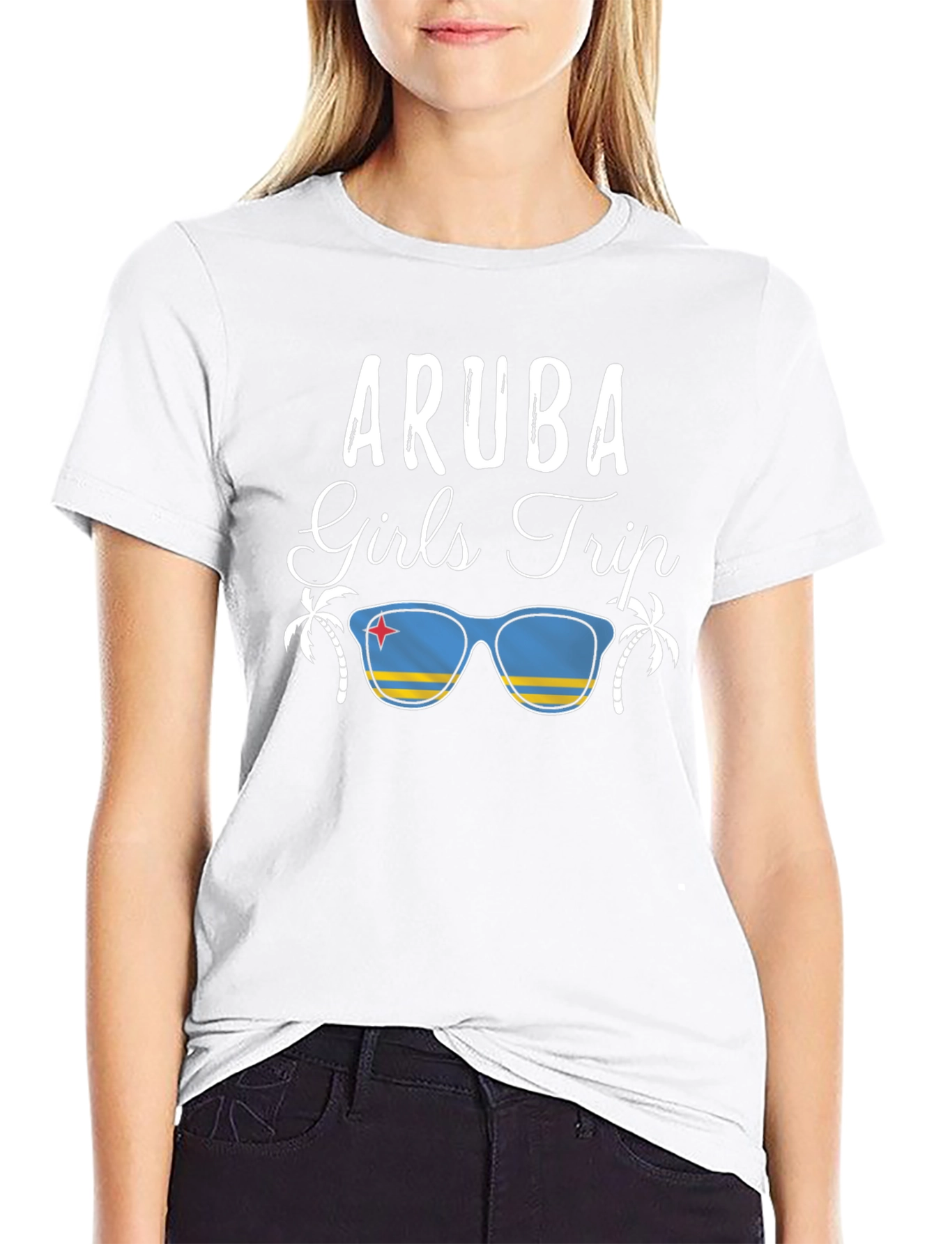 Camiseta Aruba Girls Trip Negra para Hombre