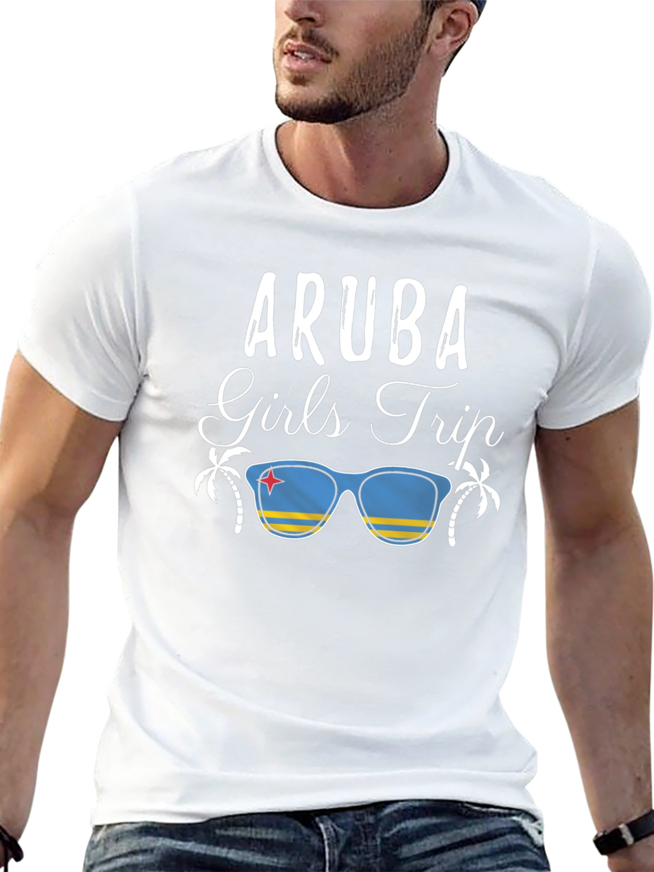 Camiseta Aruba Girls Trip Negra para Hombre