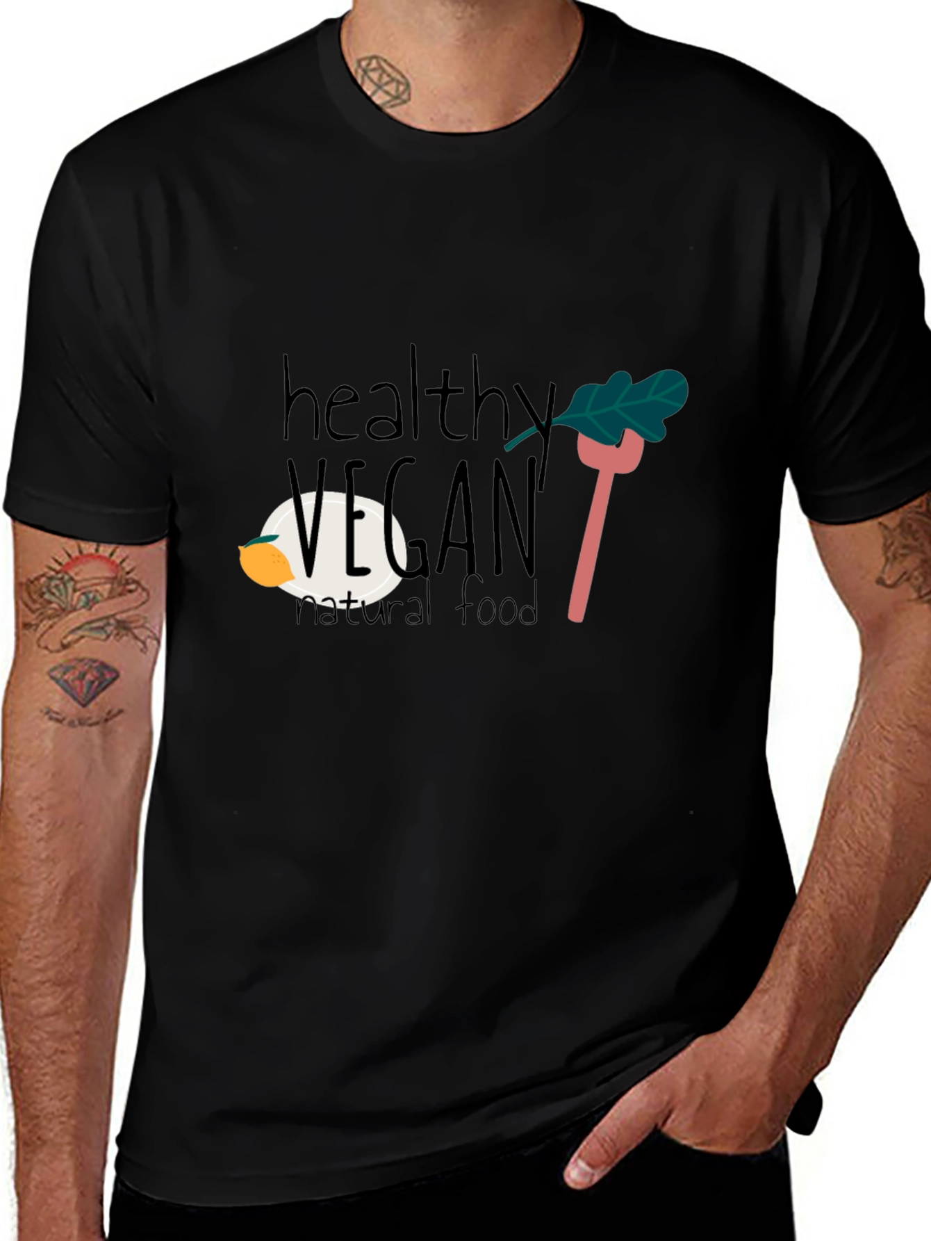 Camiseta Negra Vegana Saludable