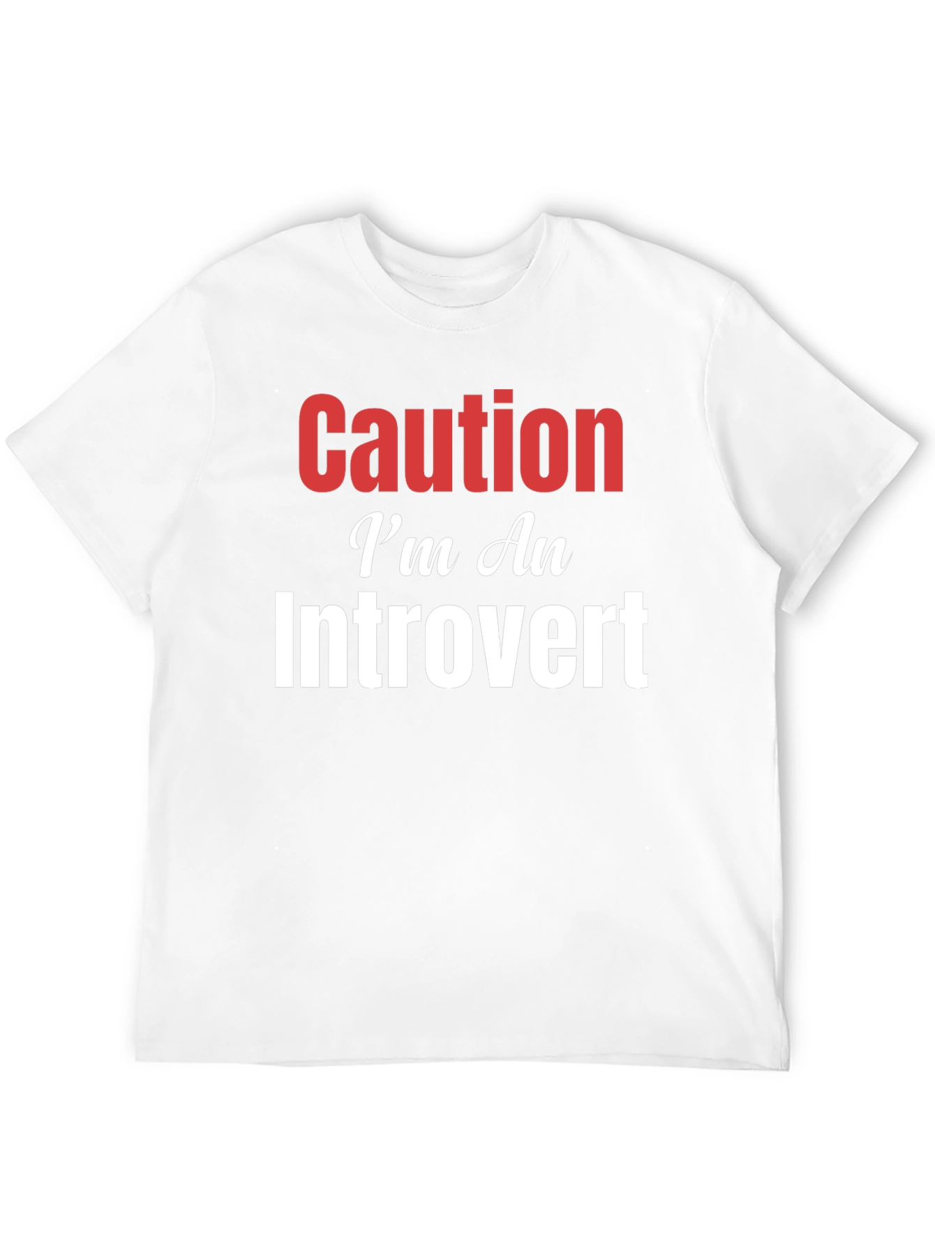 Camiseta Negra Caution Introvert para Hombre