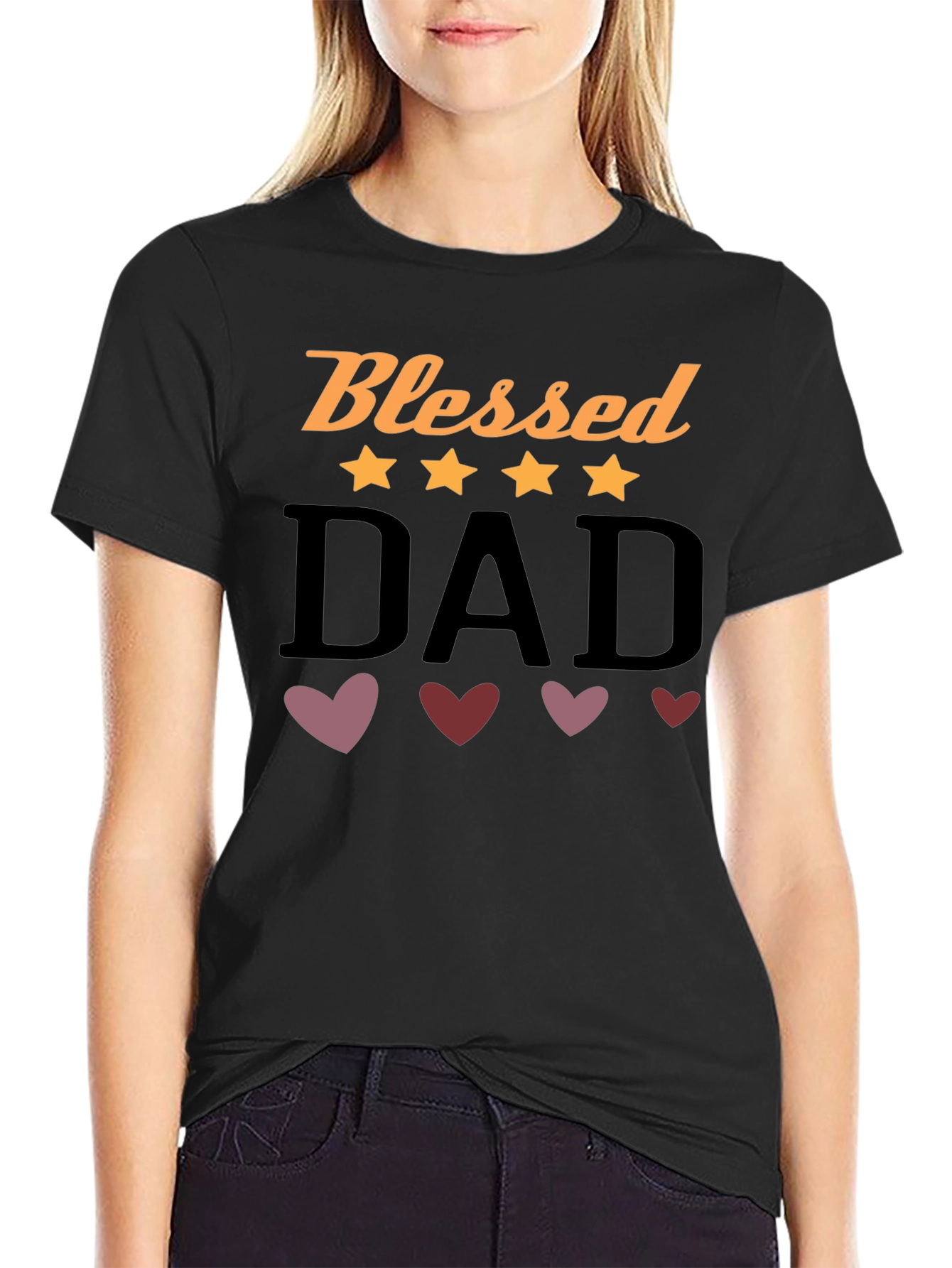 Camiseta Negra Blessed Dad para Hombre
