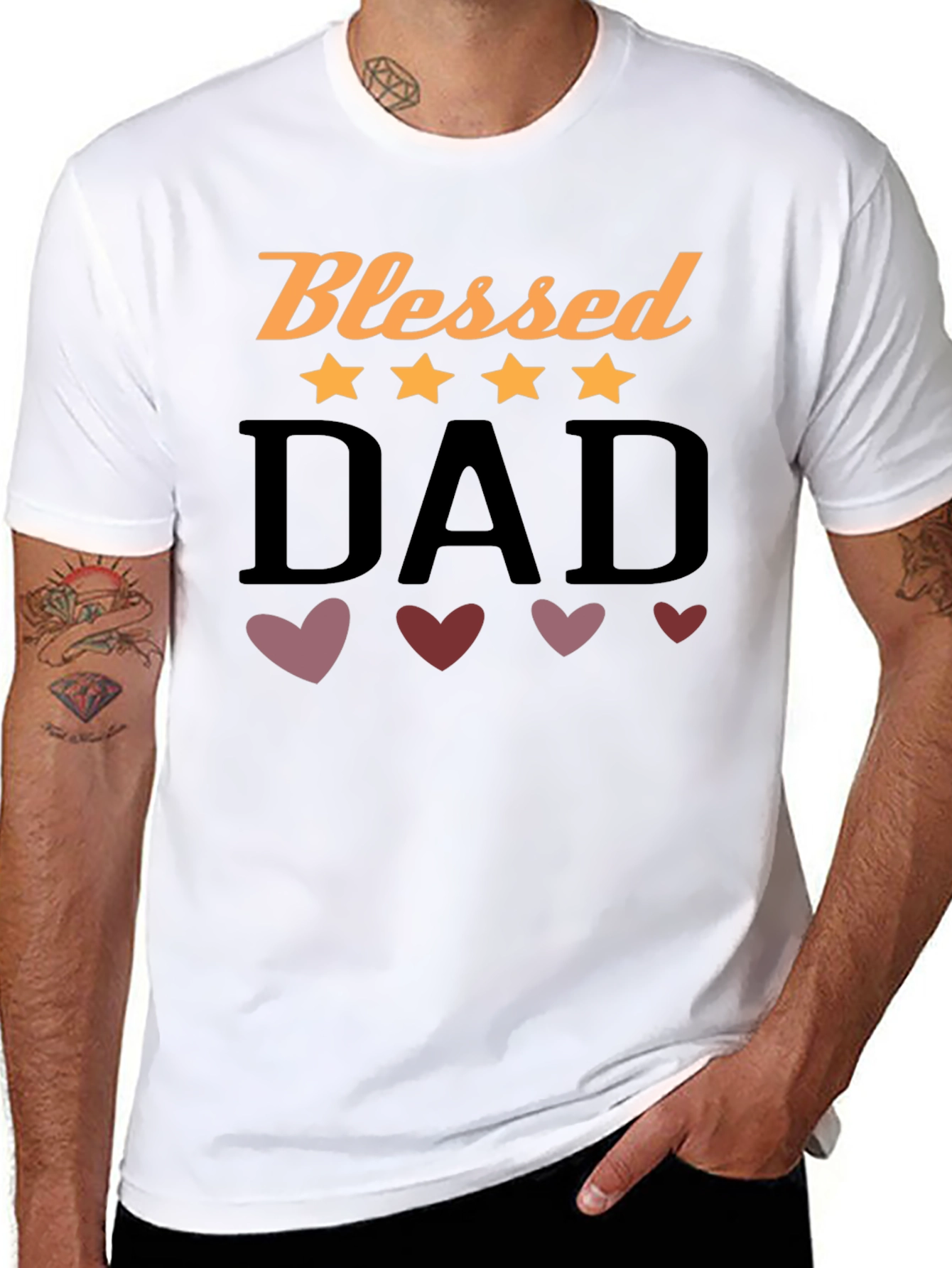 Camiseta Negra Blessed Dad para Hombre