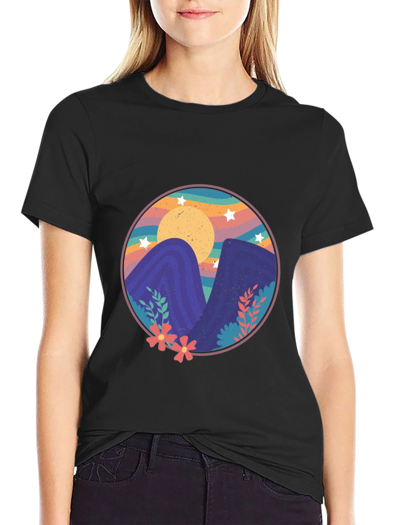 Camiseta Estampada Montañas Mágicas