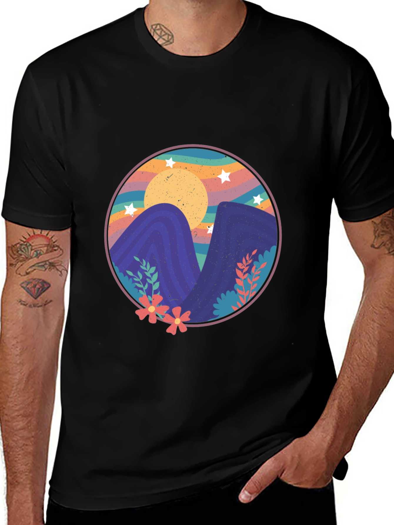 Camiseta Estampada Montañas Mágicas