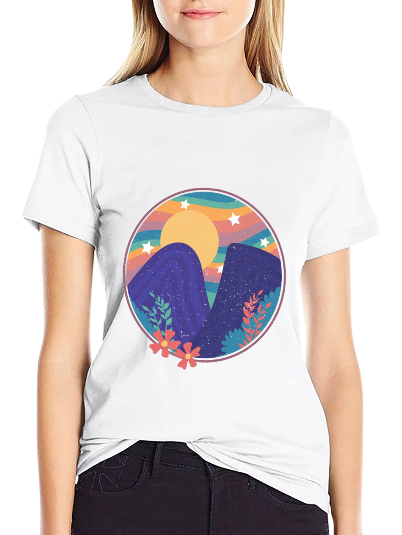 Camiseta Estampada Montañas Mágicas