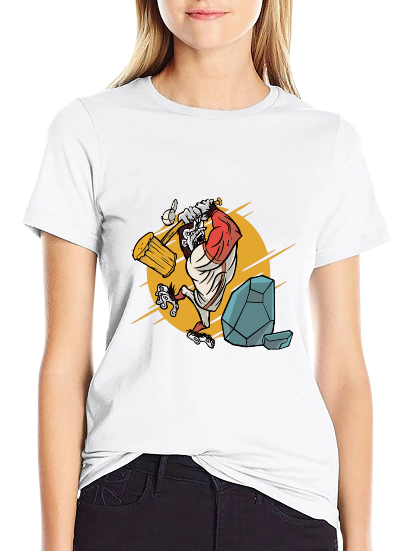 Camiseta Hombre Negra con Diseño Simio Constructor