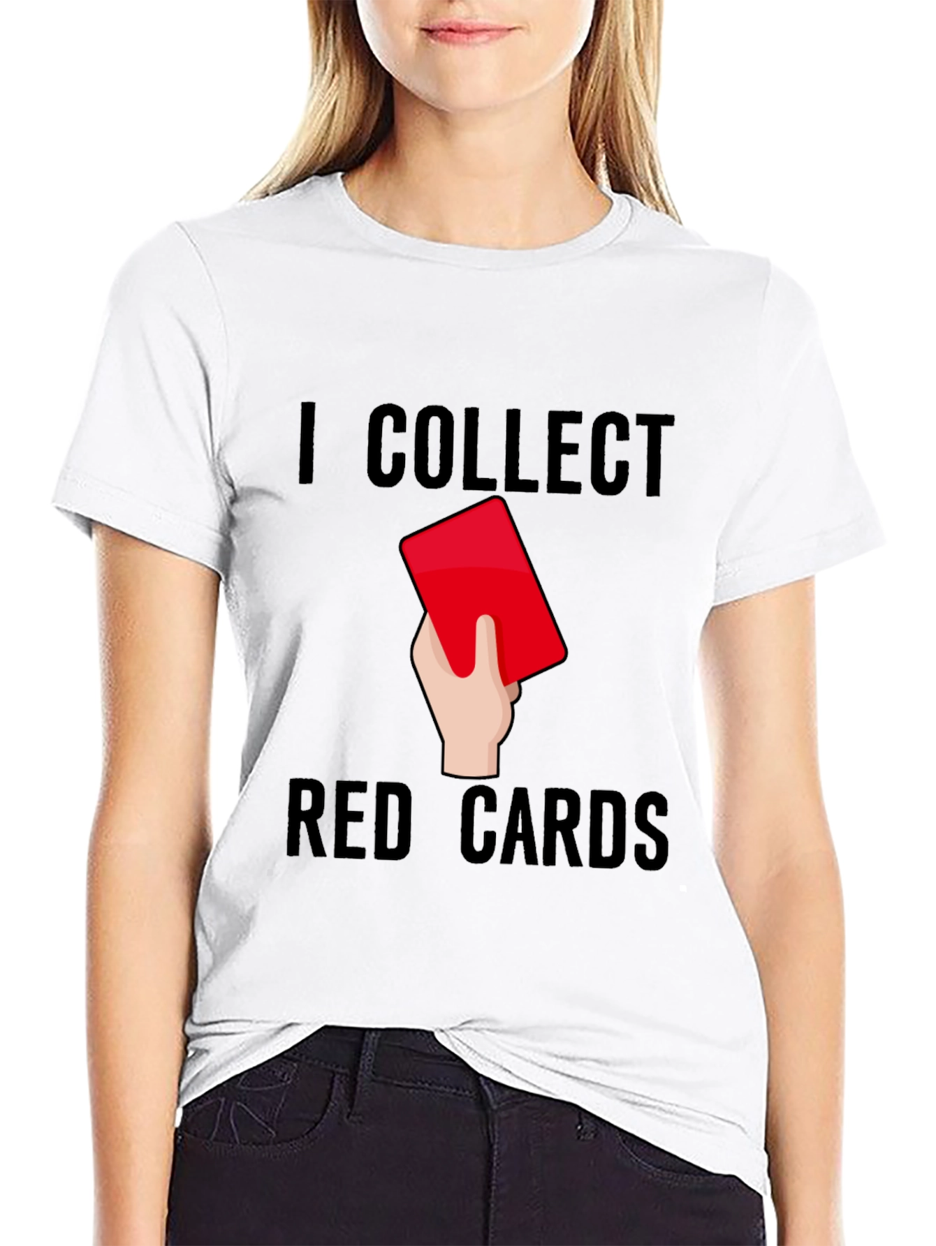 Camiseta Negra: Colecciono Tarjetas Rojas - Humor Fútbol