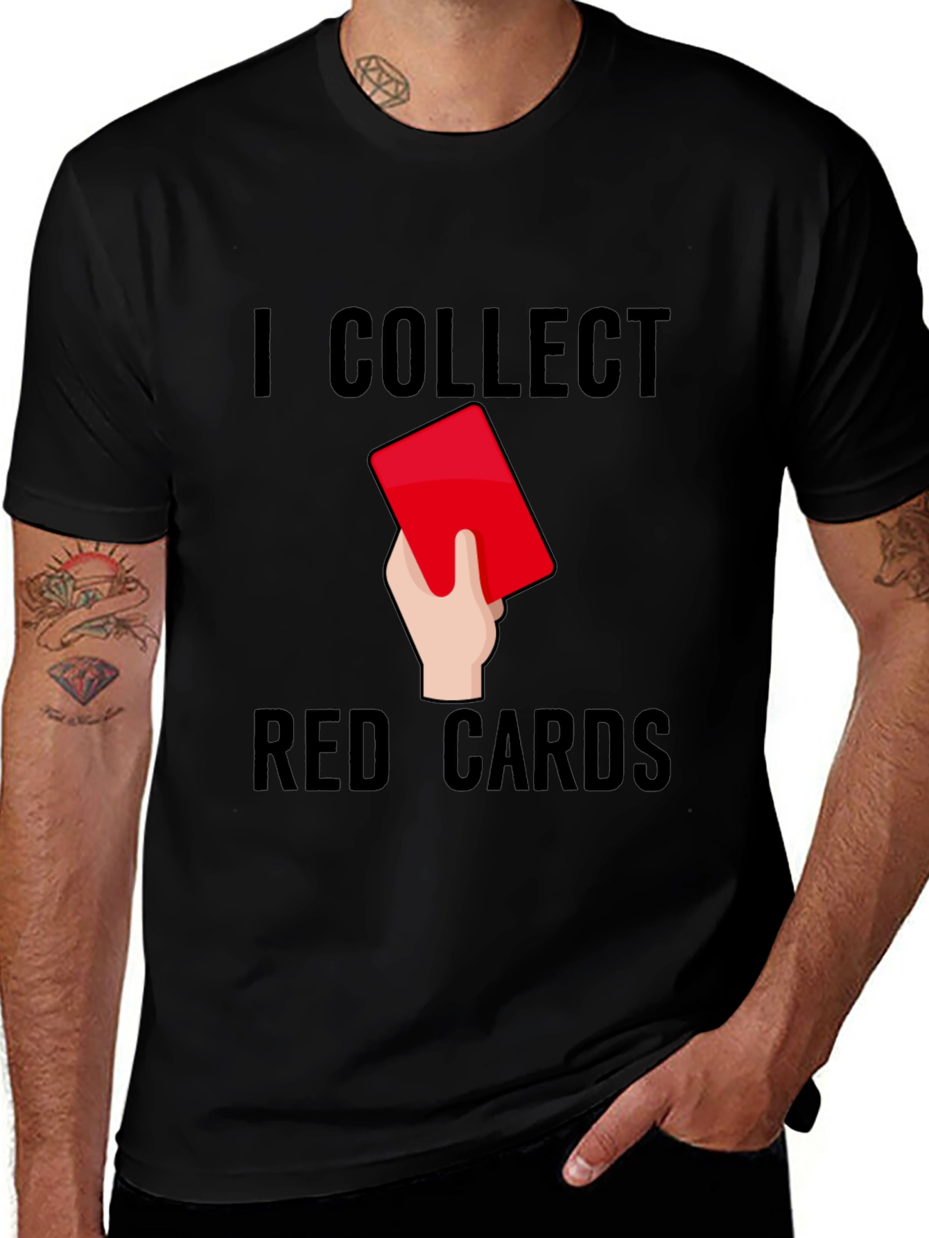 Camiseta Negra: Colecciono Tarjetas Rojas - Humor Fútbol