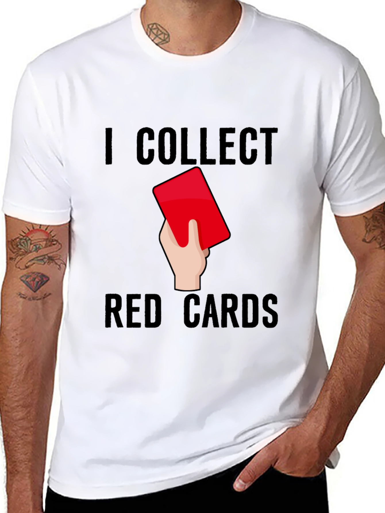 Camiseta Negra: Colecciono Tarjetas Rojas - Humor Fútbol