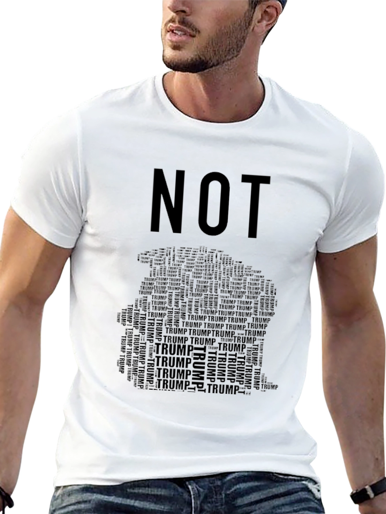 Camiseta Negra NOT TRUMP para Hombre