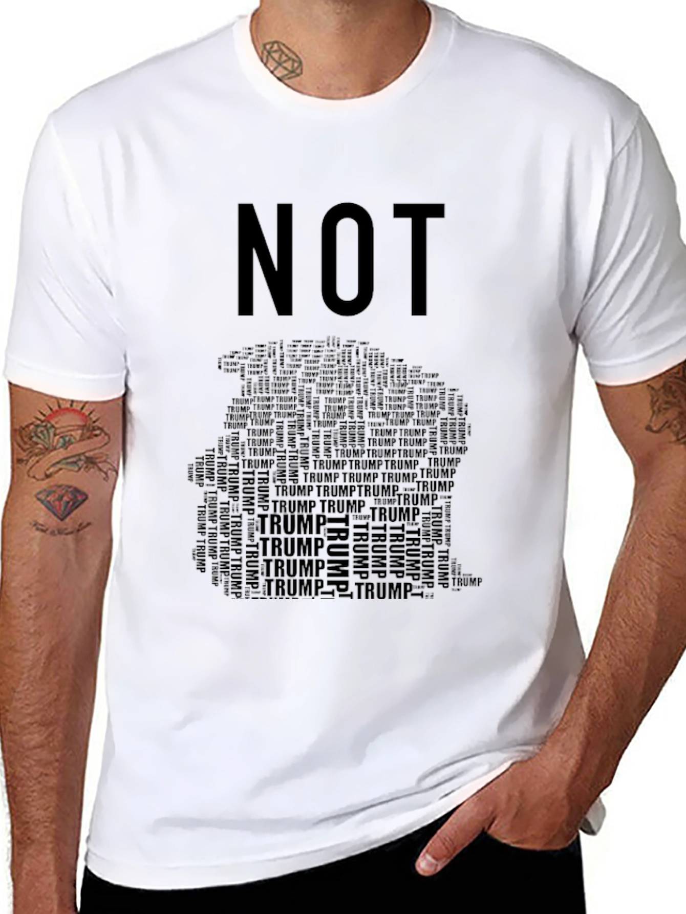 Camiseta Negra NOT TRUMP para Hombre