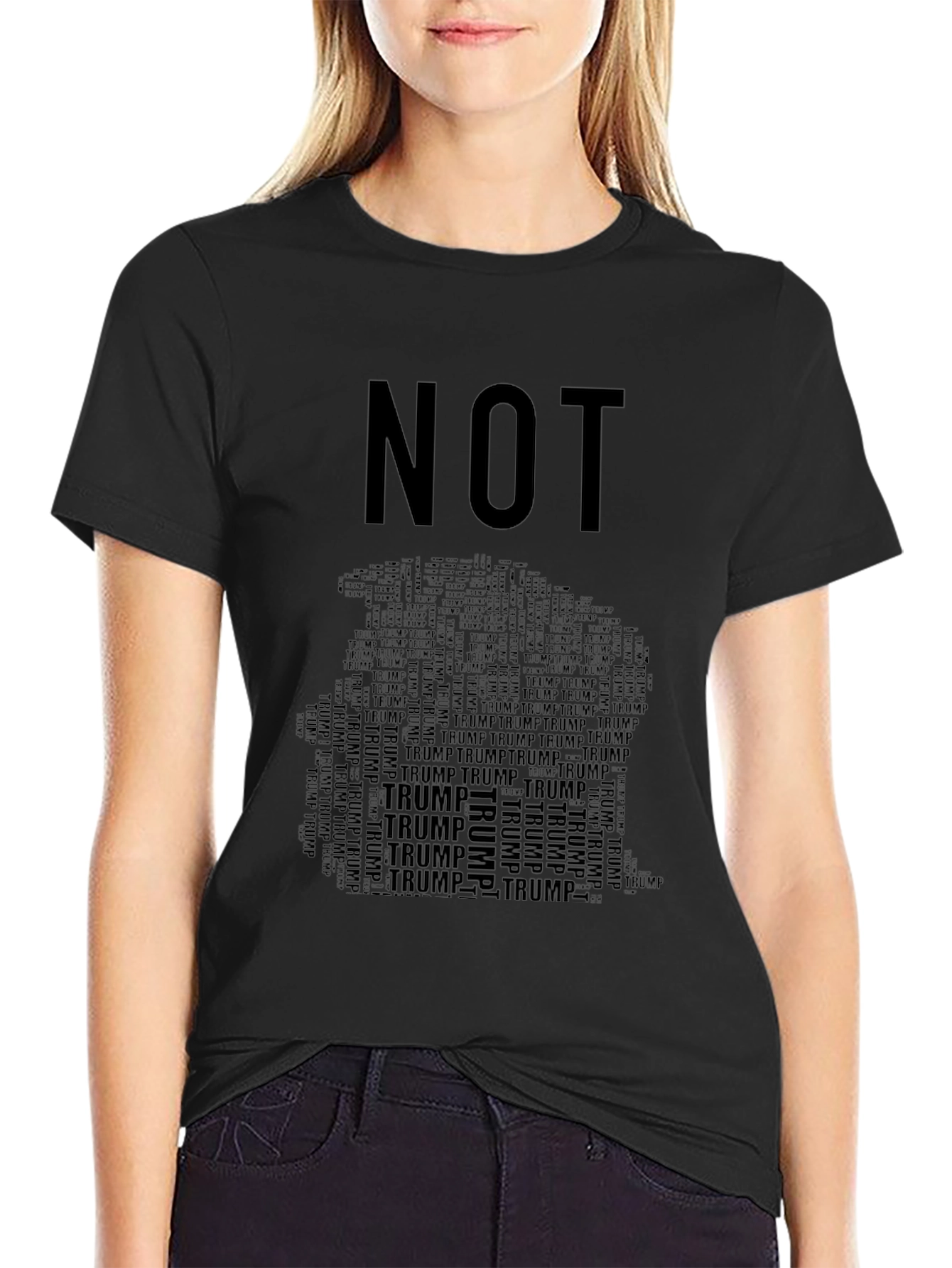 Camiseta Negra NOT TRUMP para Hombre