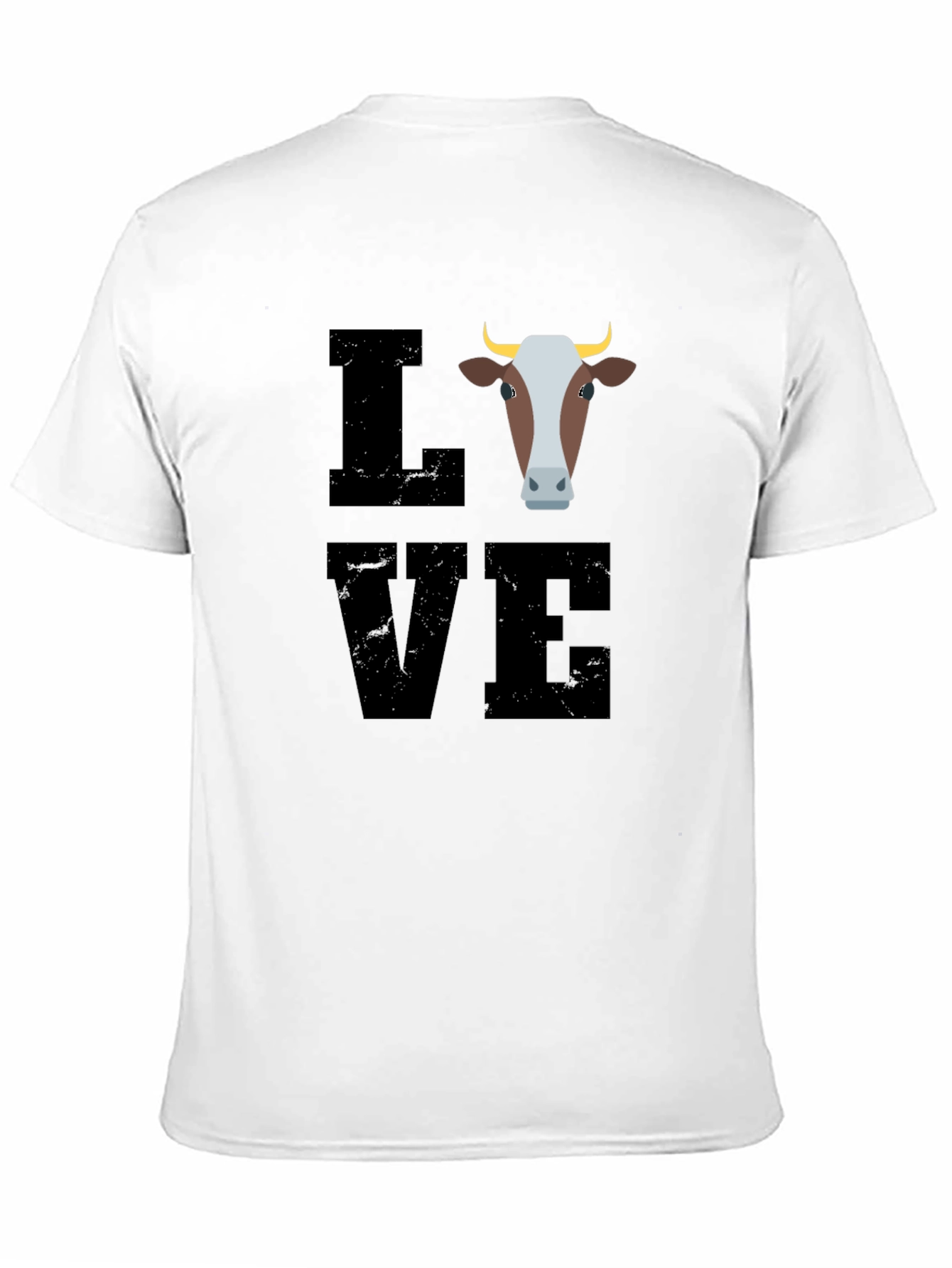 Camiseta Negra con Diseño de Vaca LOVE