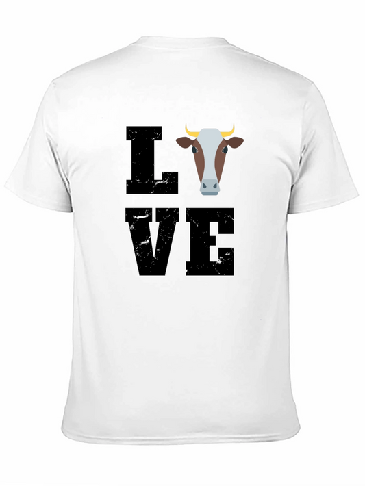Camiseta Negra con Diseño de Vaca LOVE