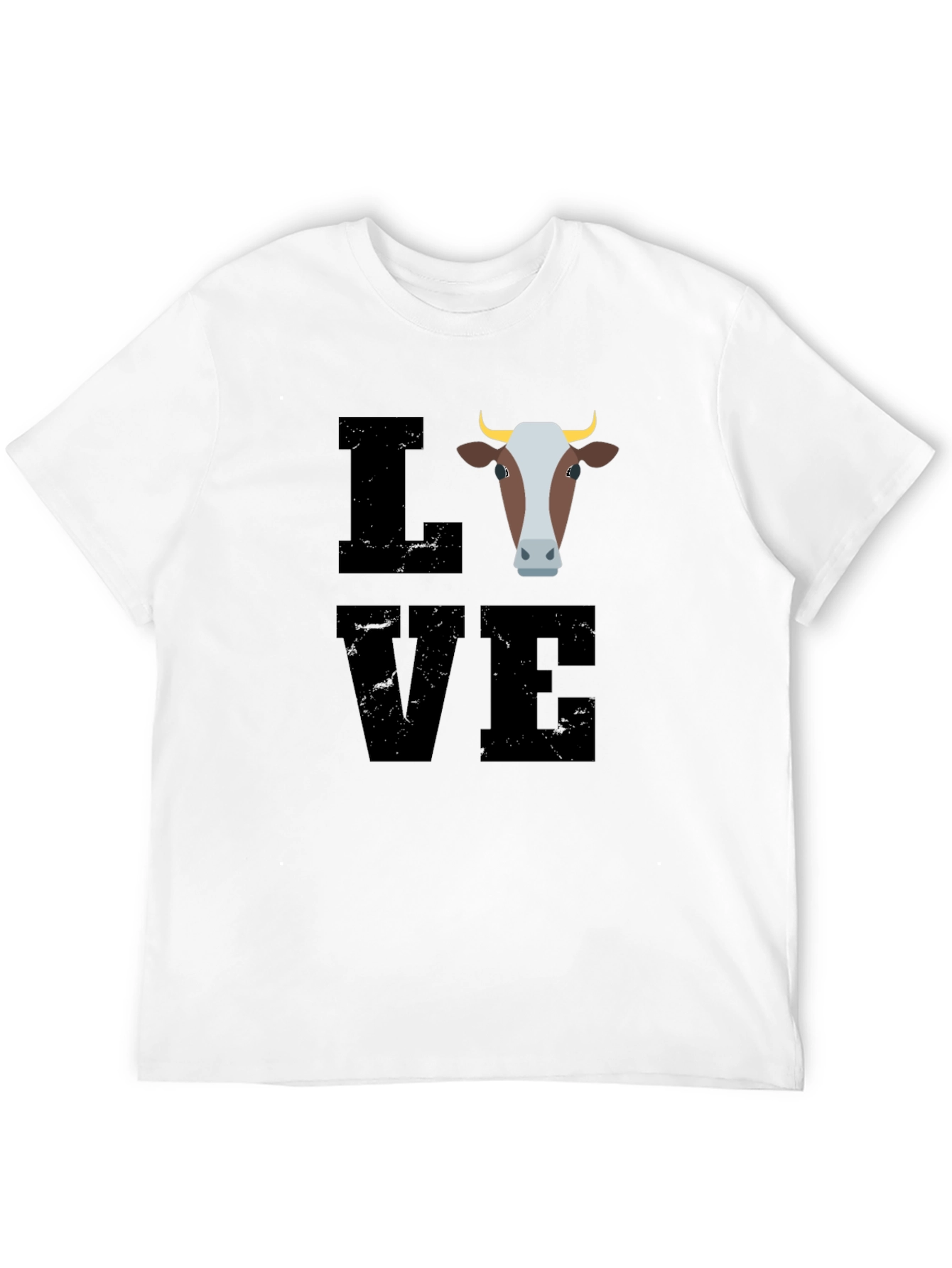 Camiseta Negra con Diseño de Vaca LOVE