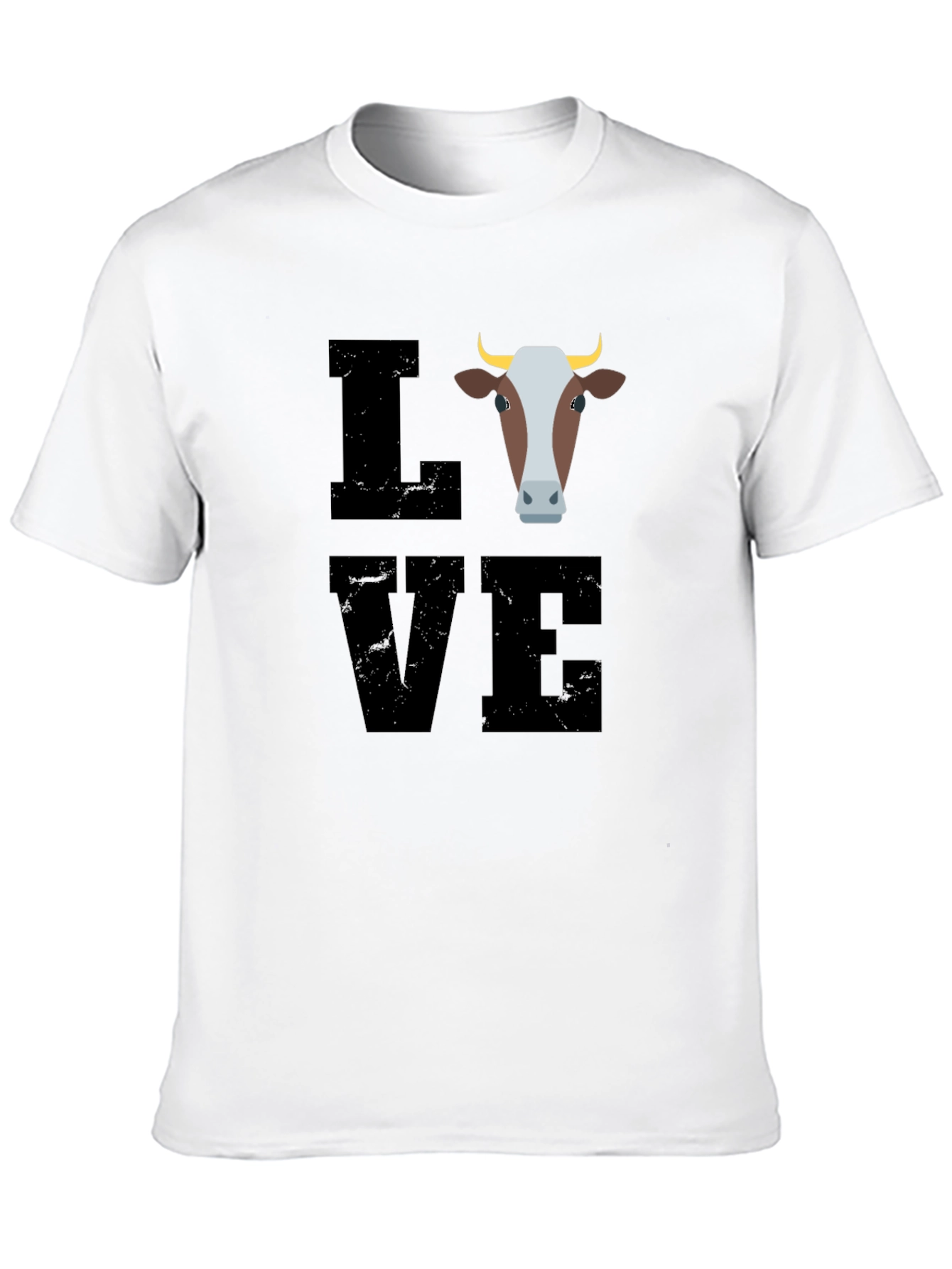 Camiseta Negra con Diseño de Vaca LOVE