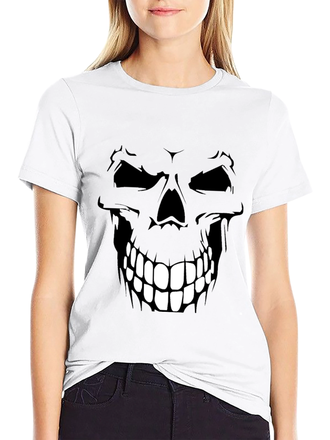 Camiseta Negra con Diseño de Calavera para Hombre