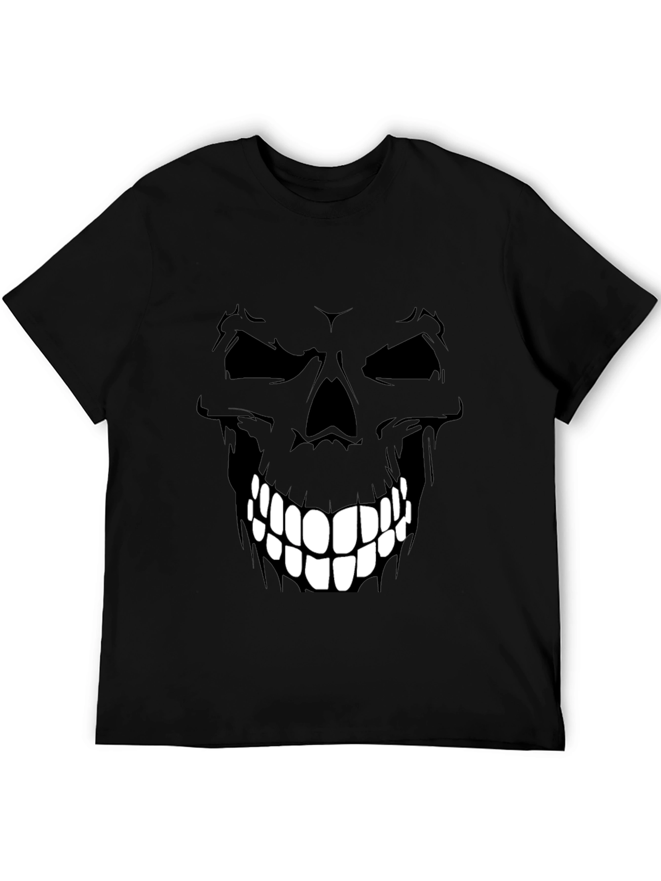 Camiseta Negra con Diseño de Calavera para Hombre