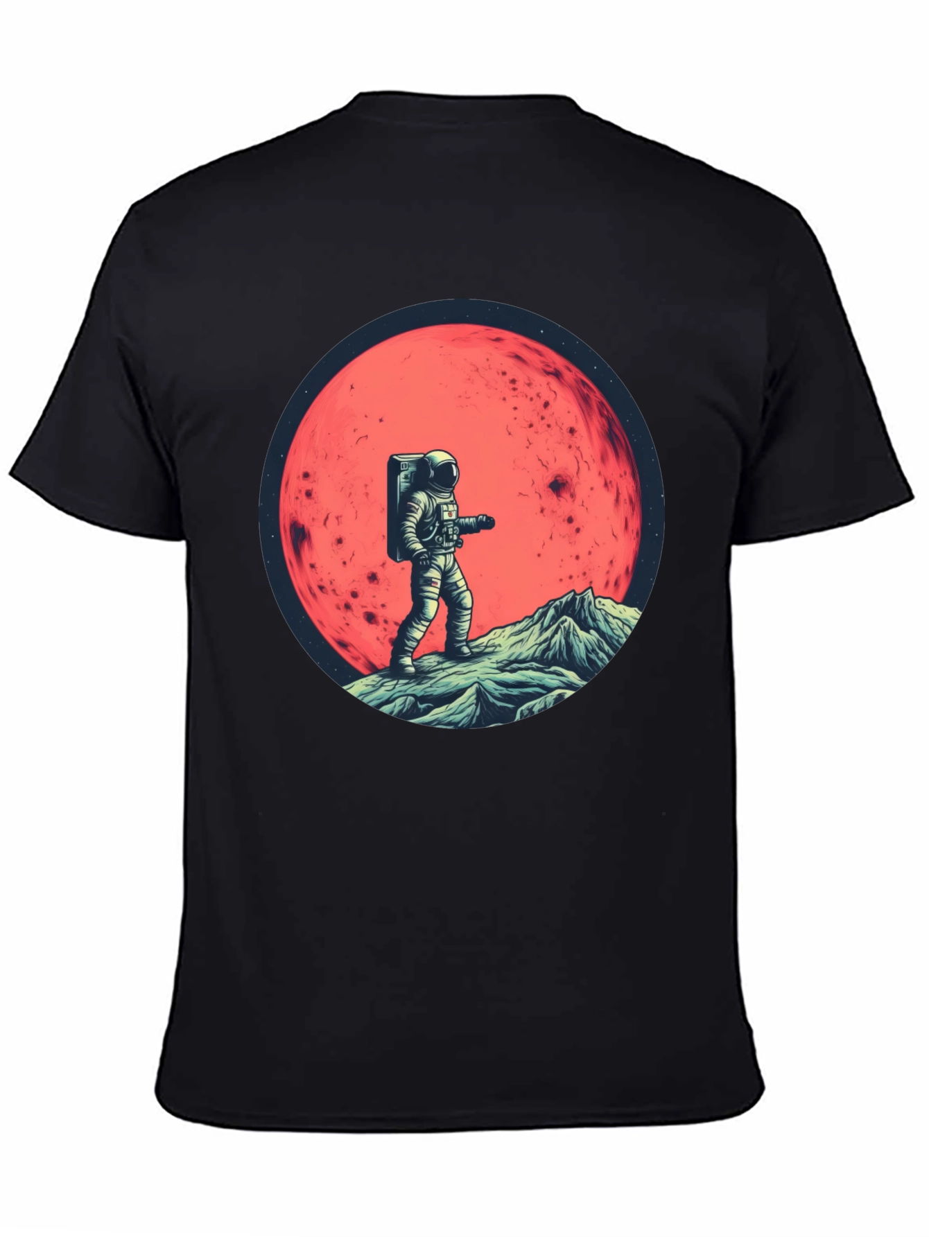 Camiseta Negra Astronauta en Marte