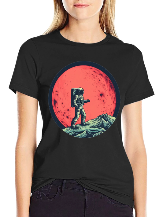Camiseta Negra Astronauta en Marte