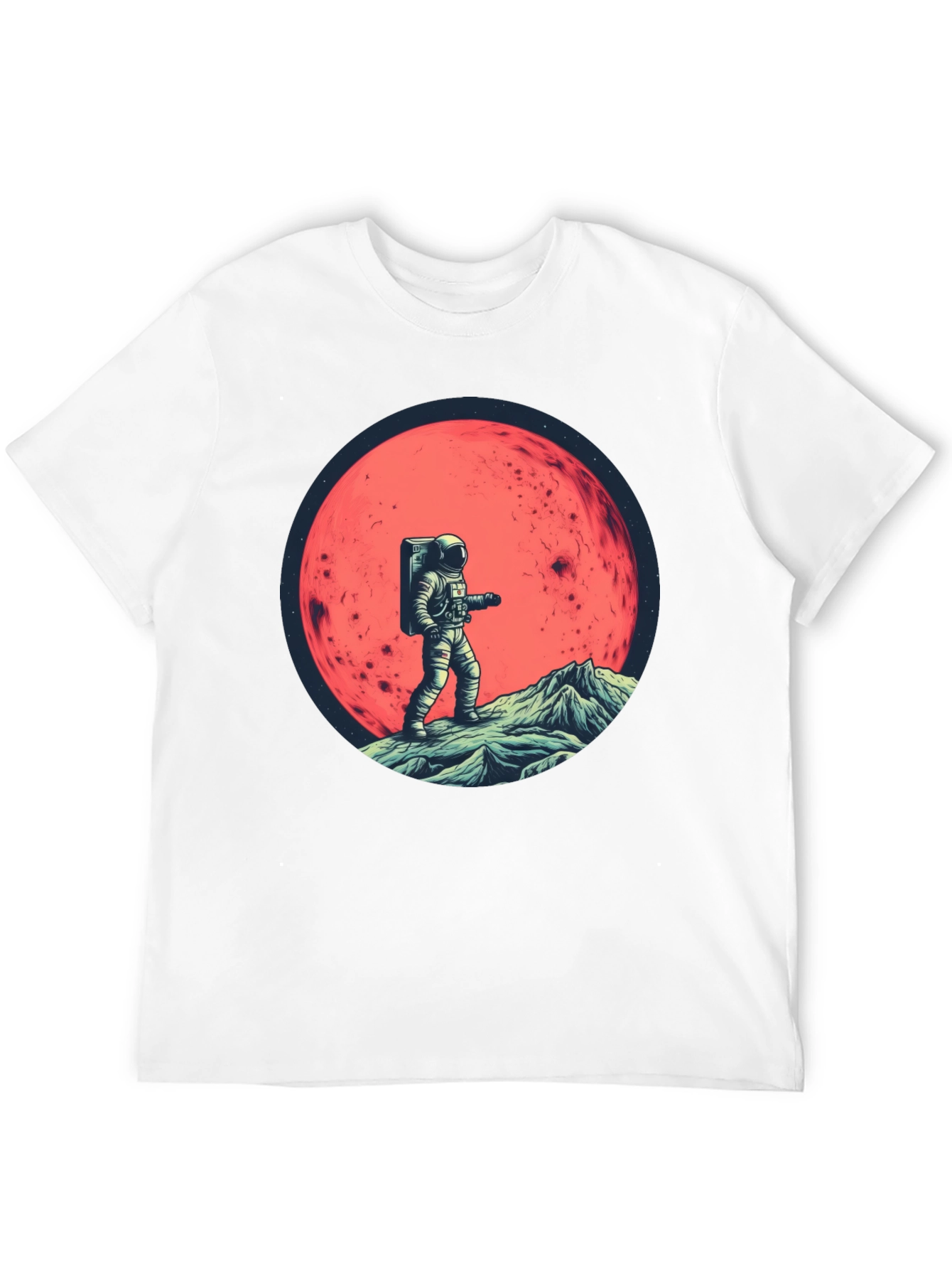 Camiseta Negra Astronauta en Marte