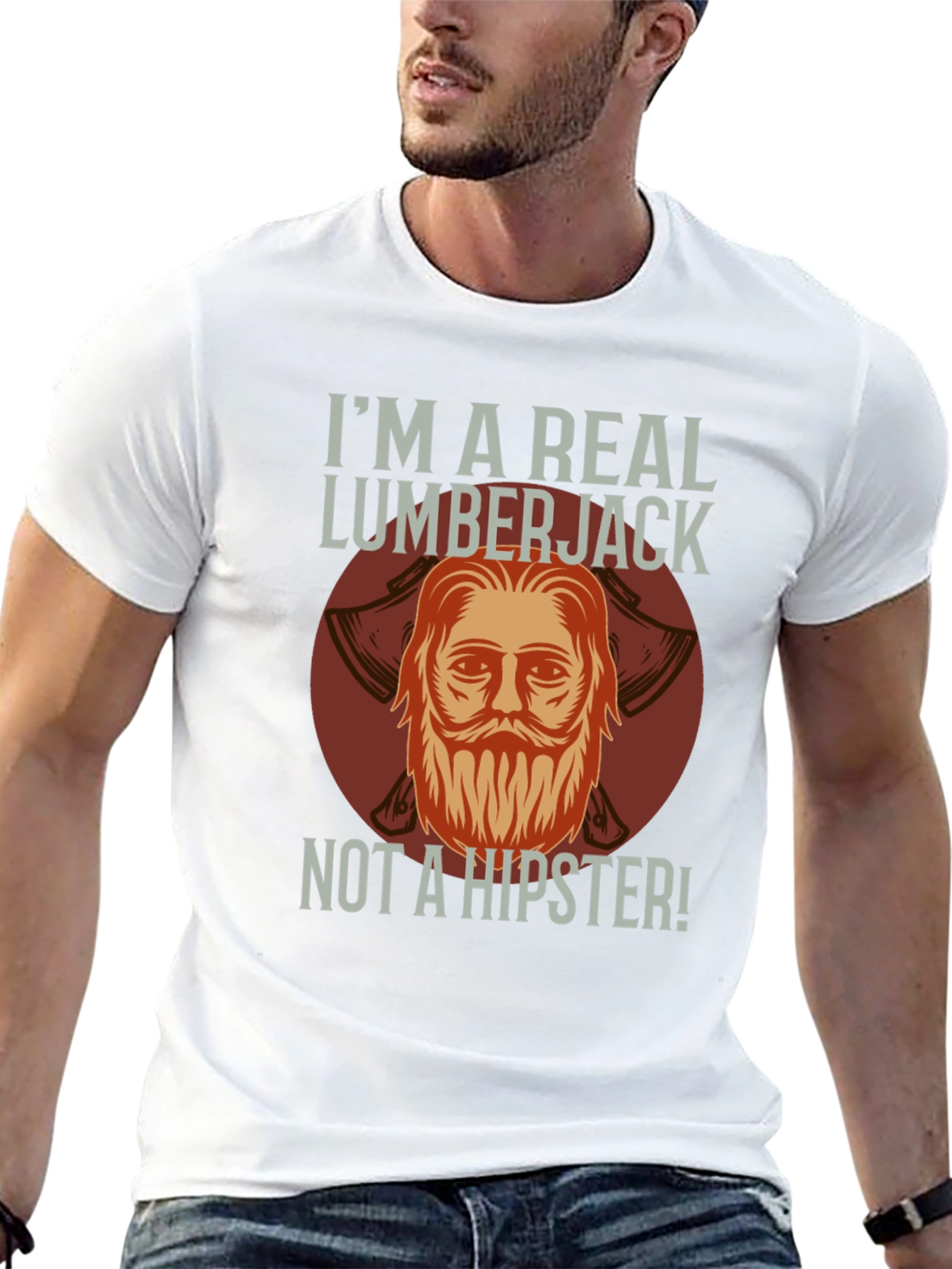 Camiseta Negra: Leñador Auténtico No Hipster