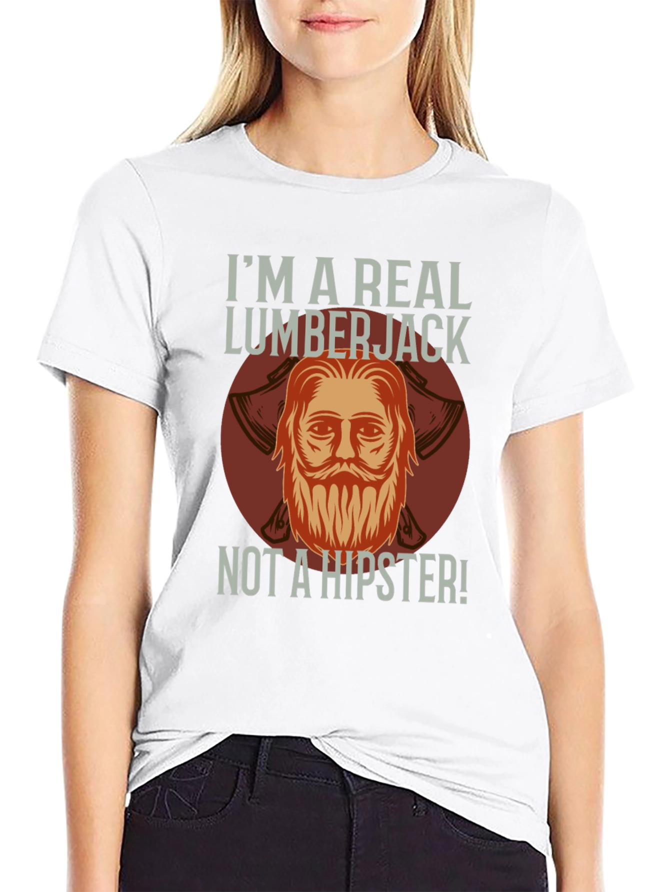 Camiseta Negra: Leñador Auténtico No Hipster