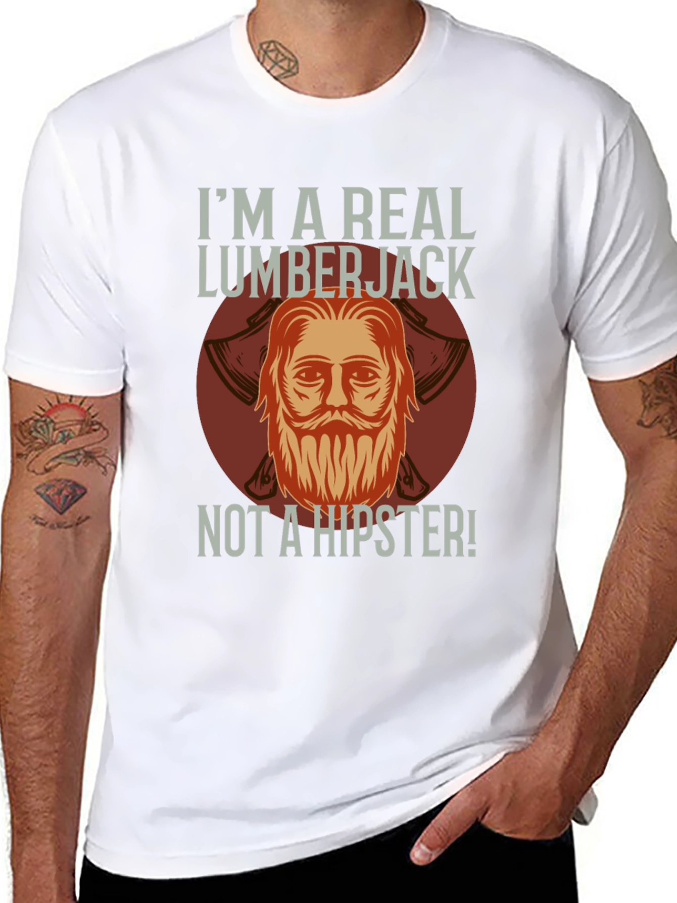 Camiseta Negra: Leñador Auténtico No Hipster